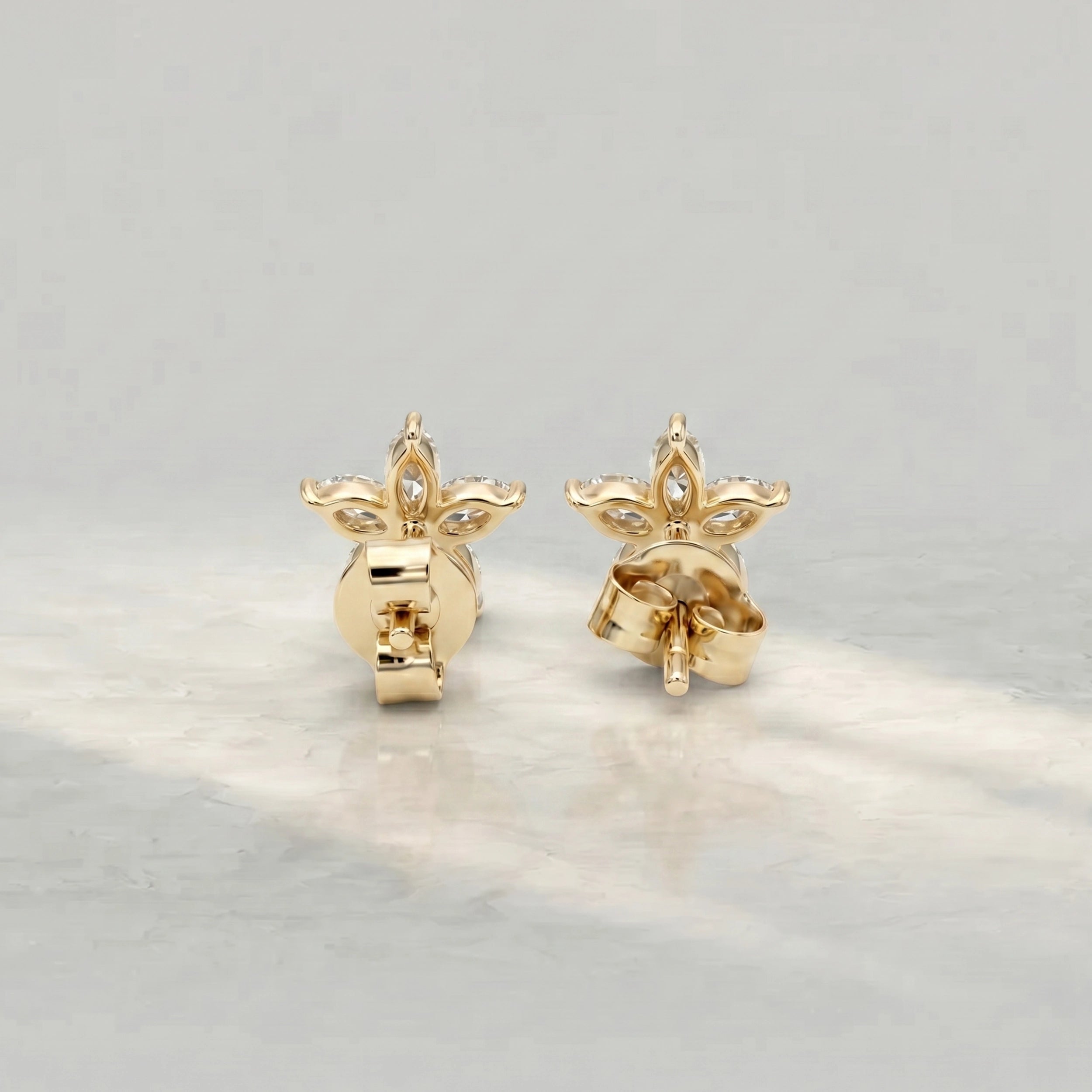 Marquise Lab Diamond Floral Stud Earrings Earrings