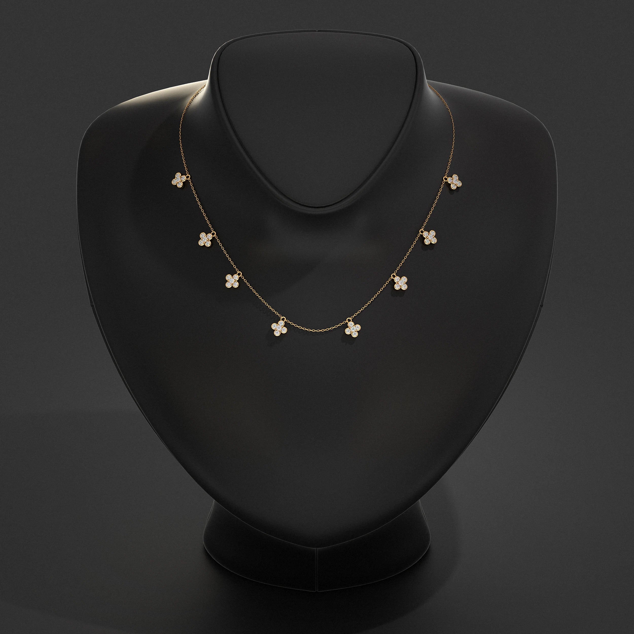 Daisy Flower Lab Diamond Necklace Pendant