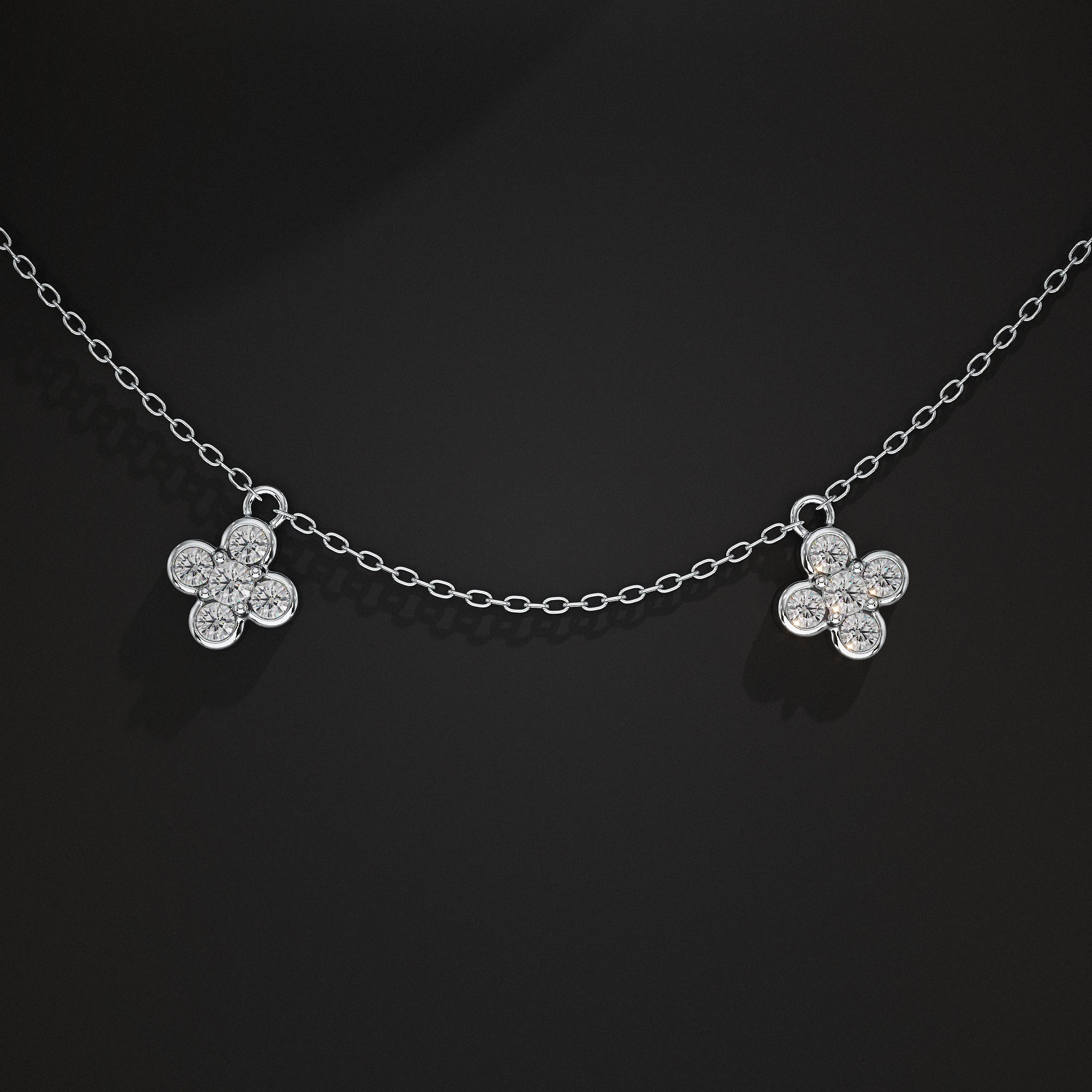 Daisy Flower Lab Diamond Necklace Pendant