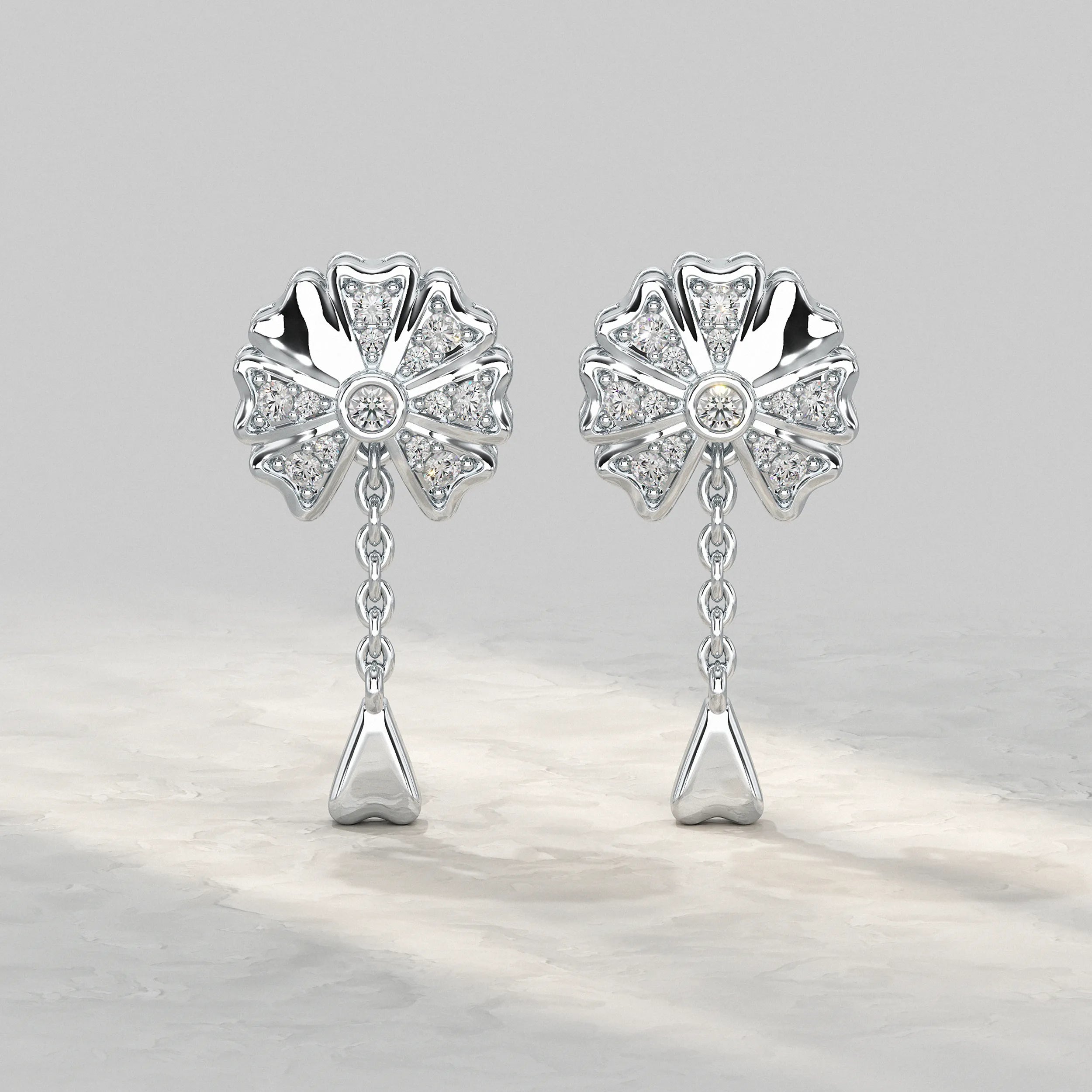 Blossom Flower Lab Diamond Dangle Earring Earrings