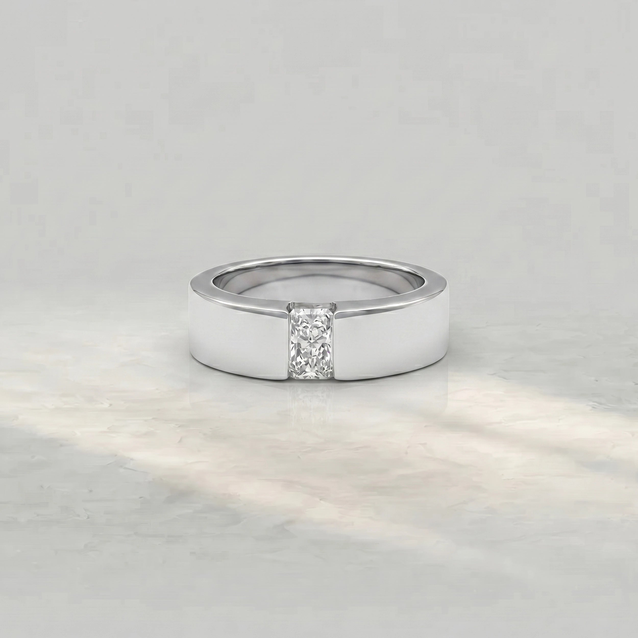 Radiant Cut Lab Diamond Men's Wedding Band Band