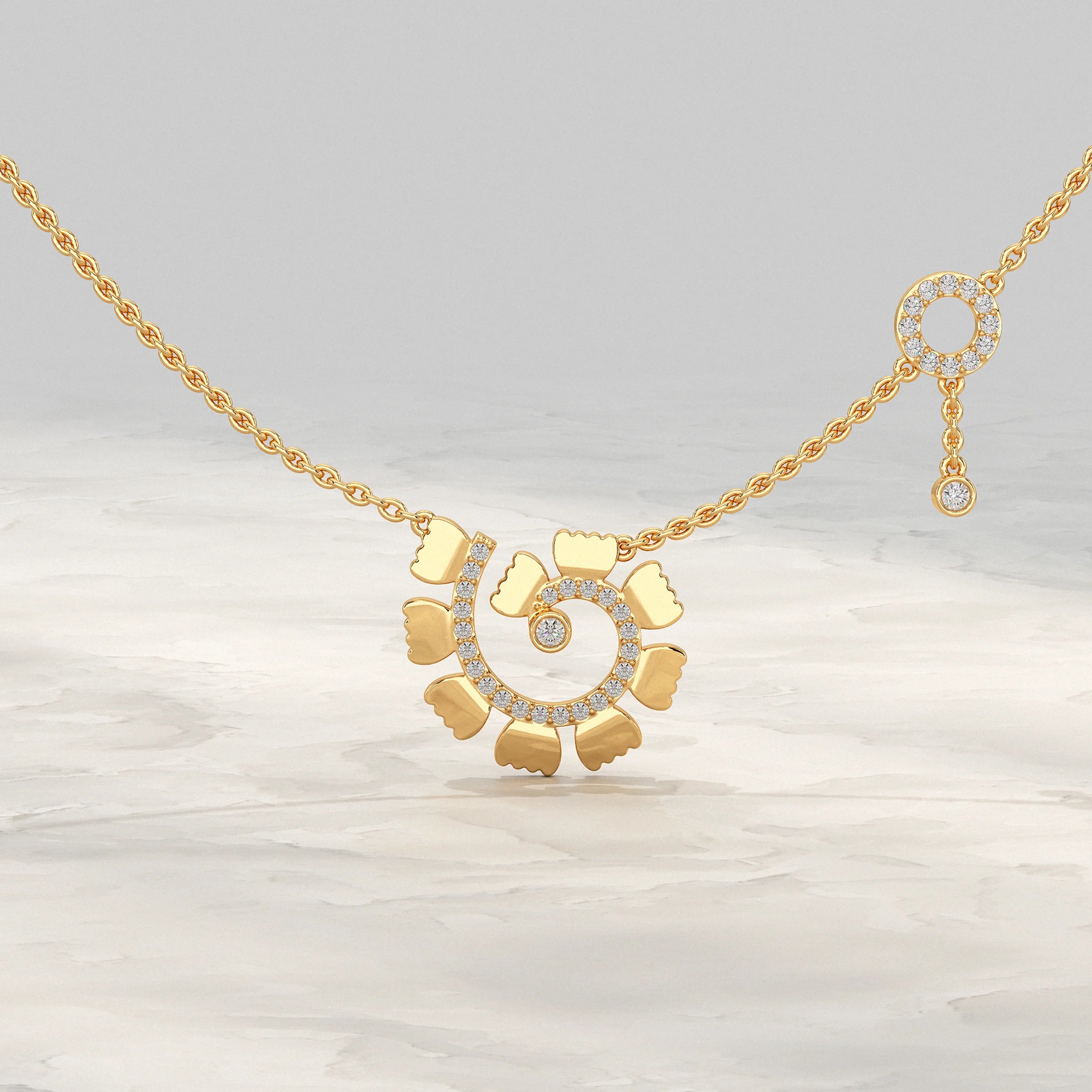 Round Lab Diamond Spiral Pendant Pendant