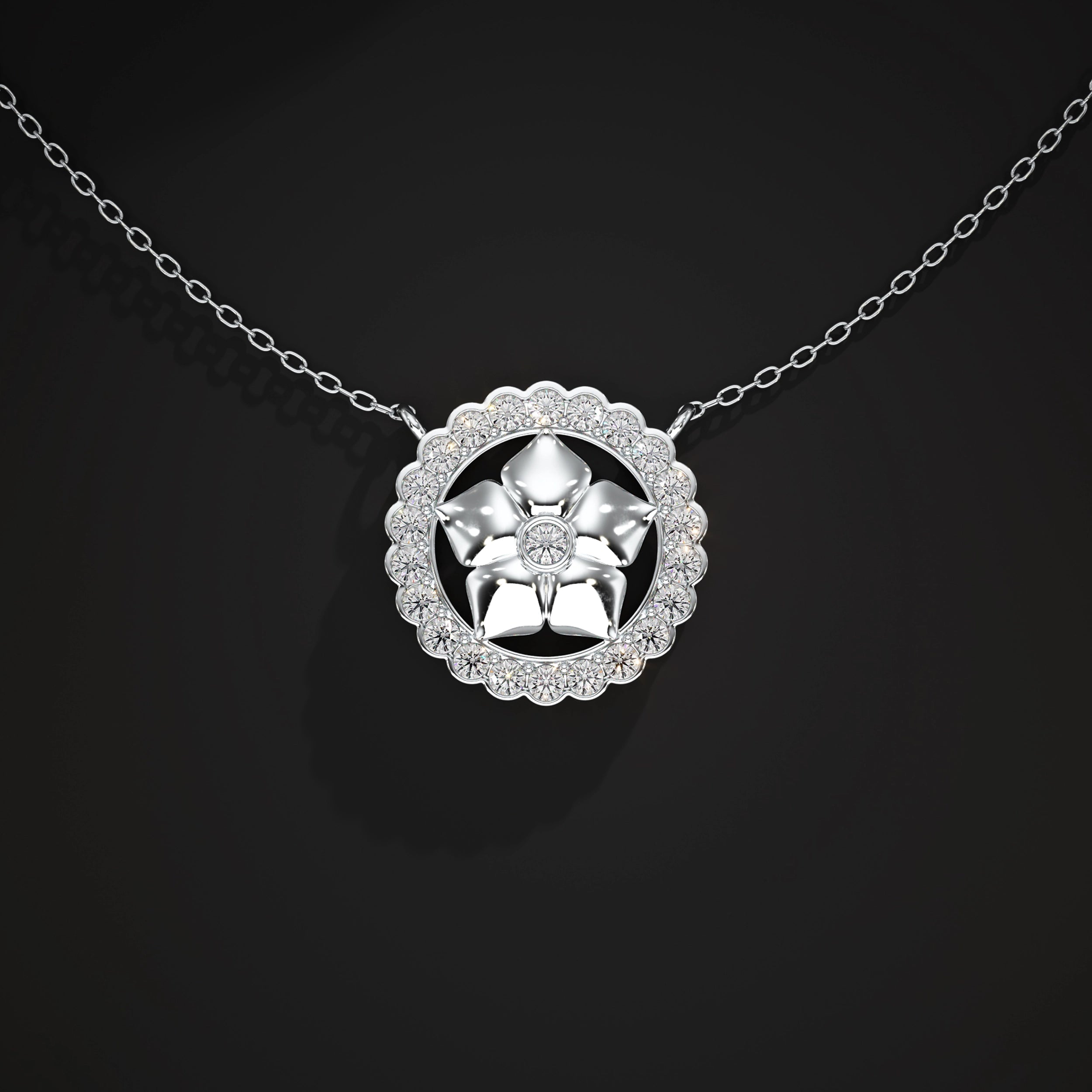 Floral Lab Diamond Pendant Pendant