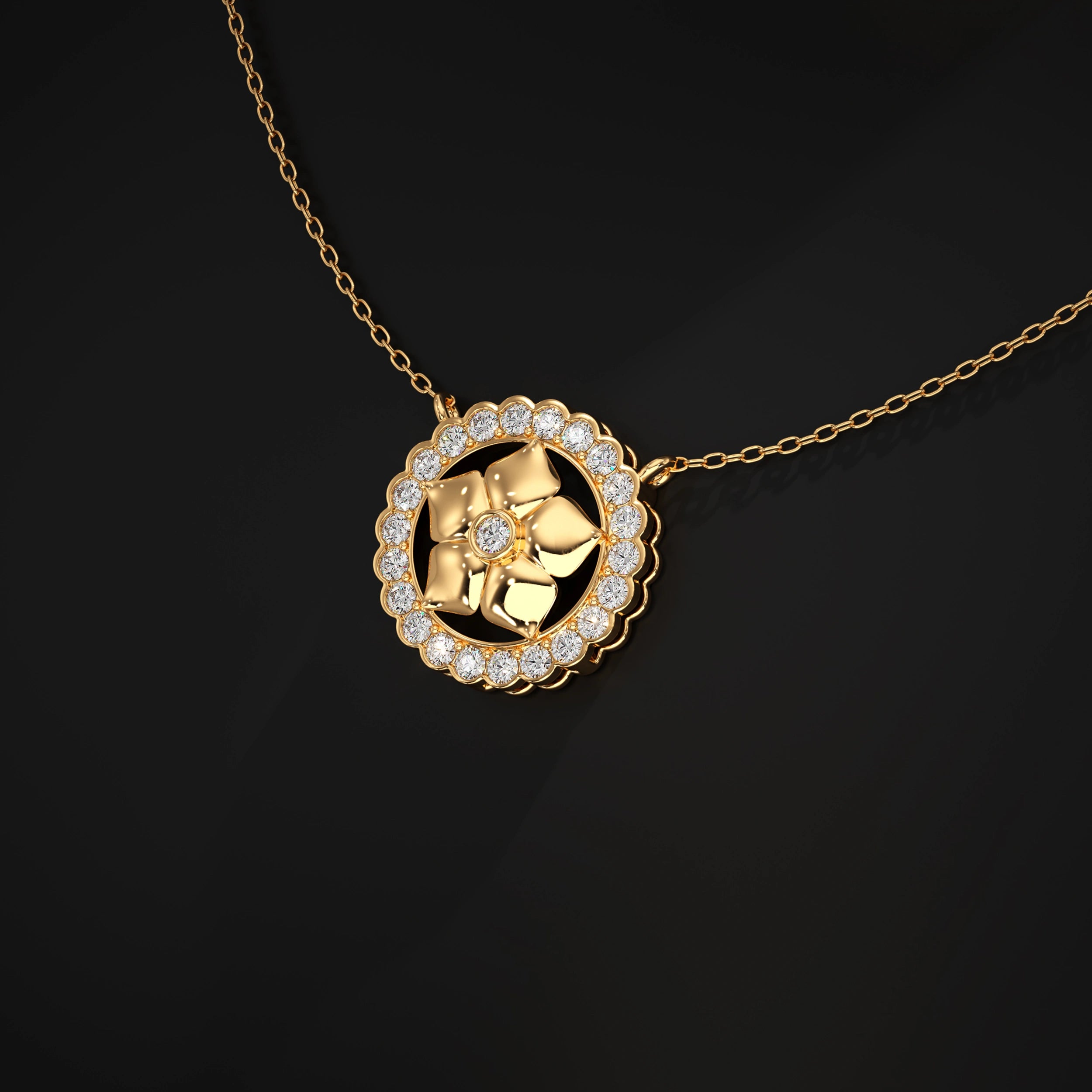 Floral Lab Diamond Pendant Pendant