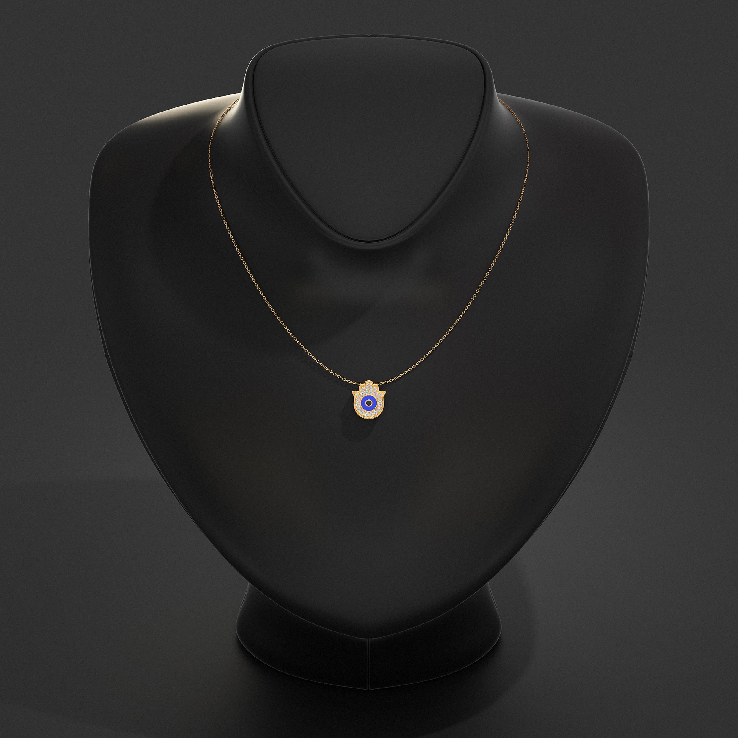 Hamsa Hand Lab Diamond Pendant Pendant