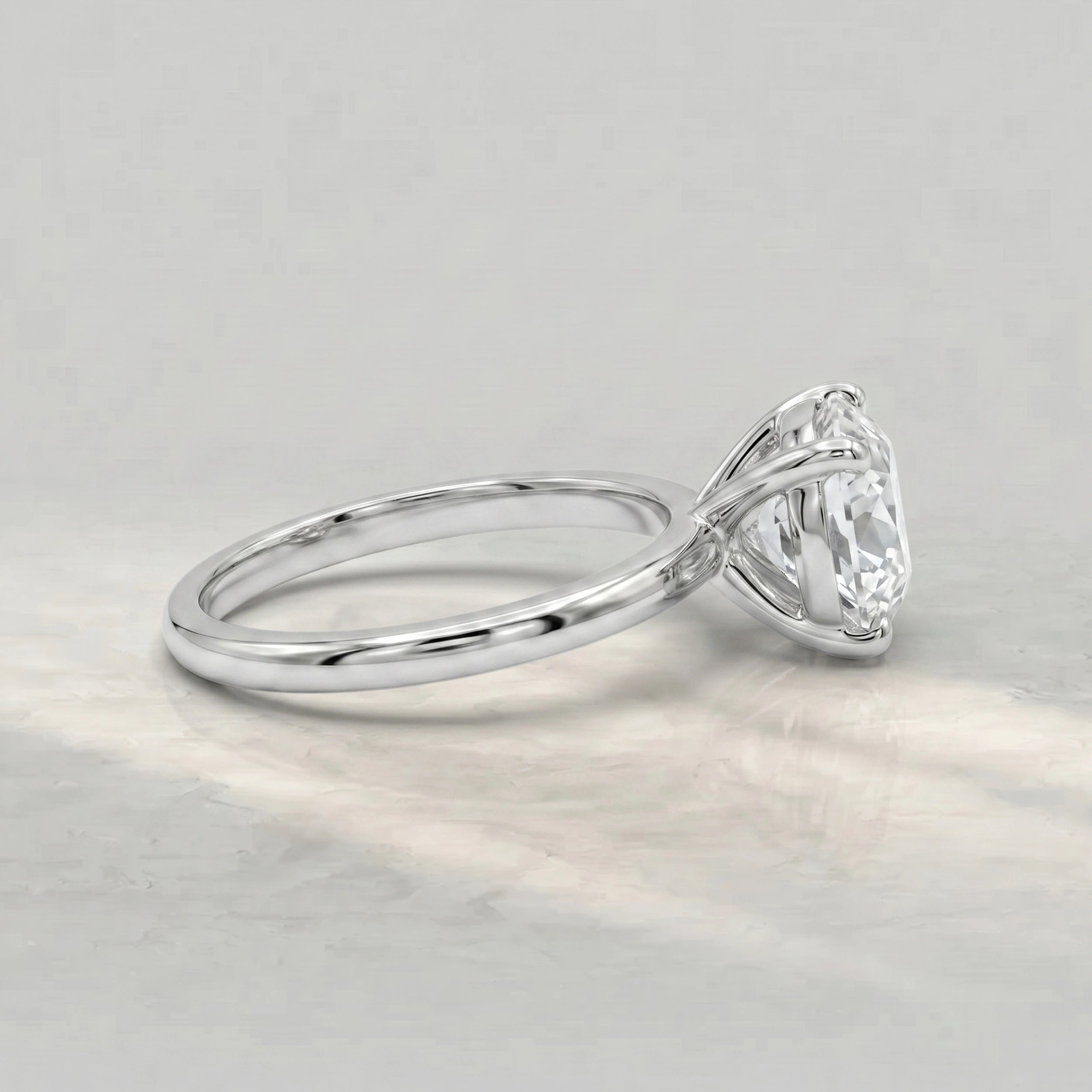 Heart Cut Lab Diamond Solitaire Engagement Ring Rings
