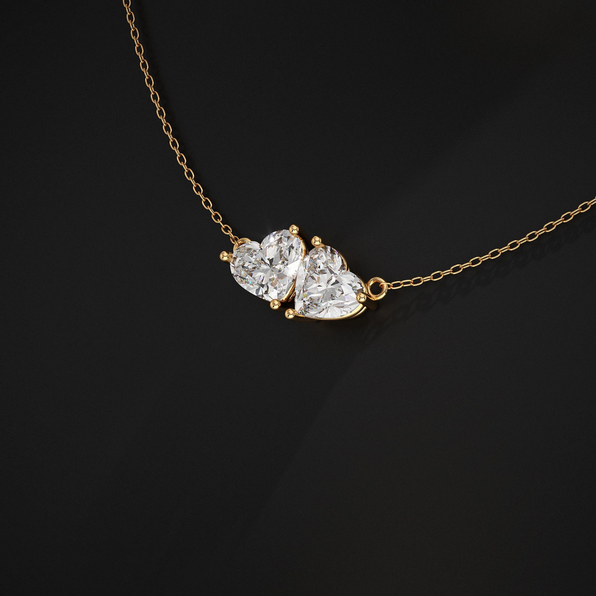 Heart Lab Diamond Toi Et Moi Pendant Pendant