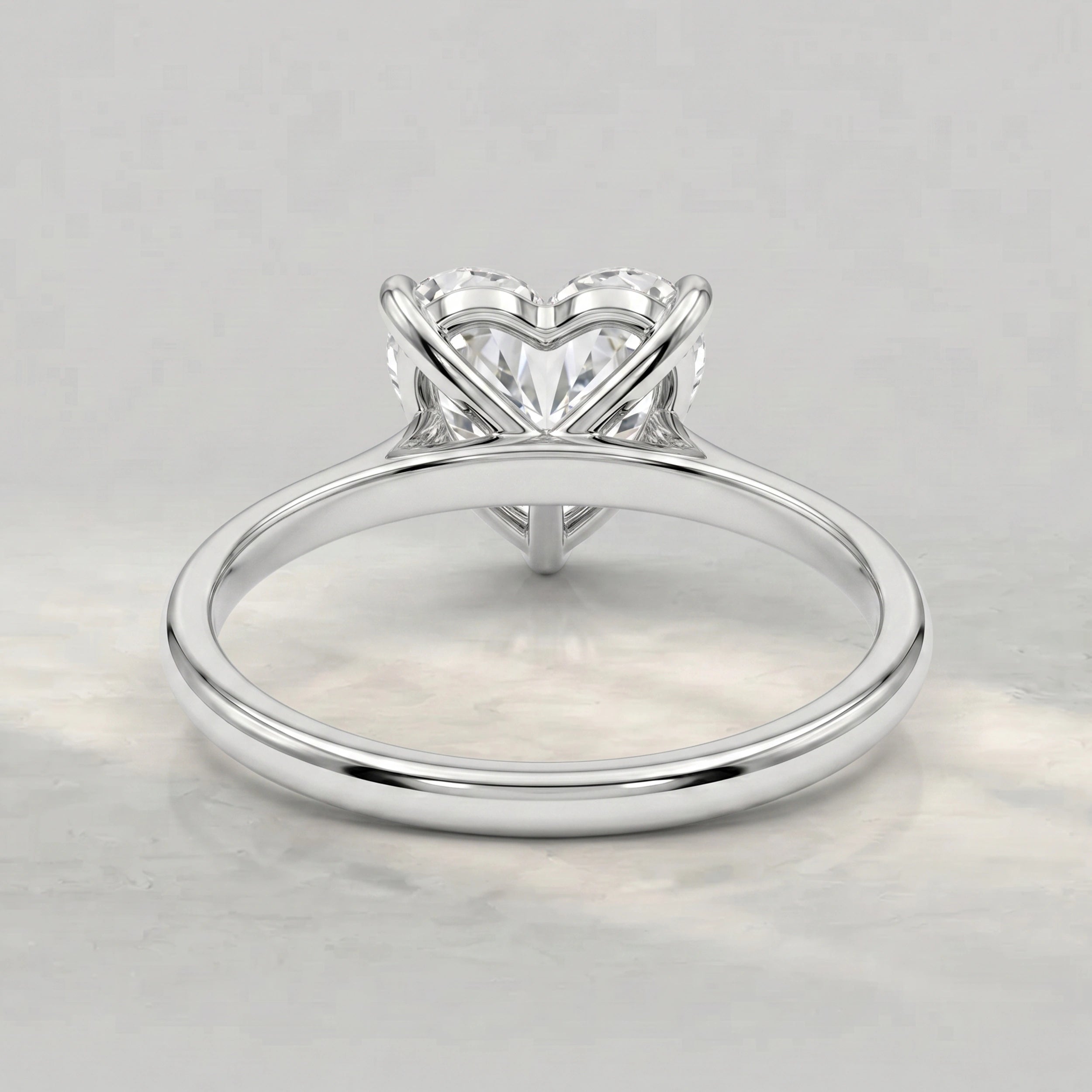 Heart Cut Lab Diamond Solitaire Engagement Ring Rings