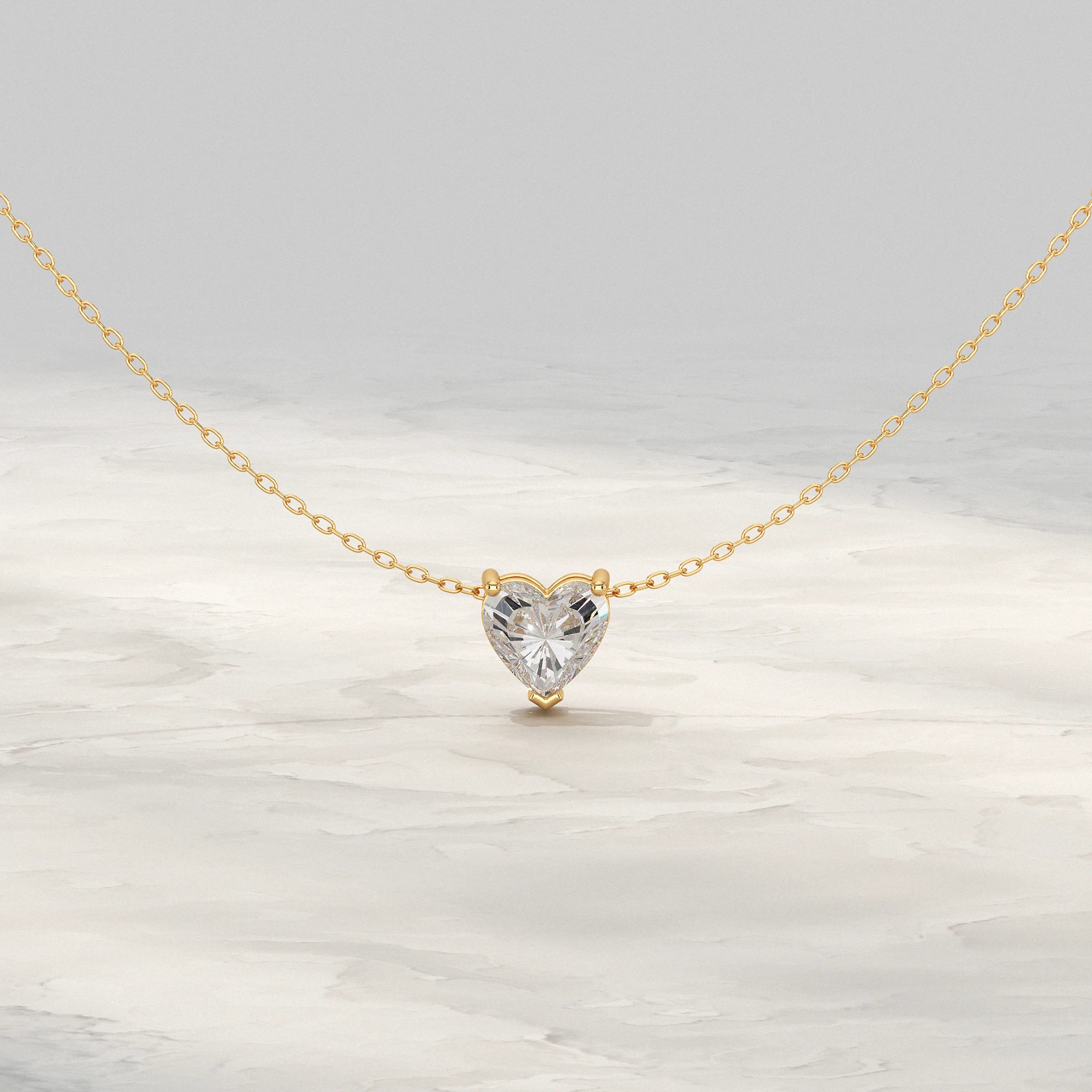 Heart Lab Grown Diamond Solitaire Pendant Pendant