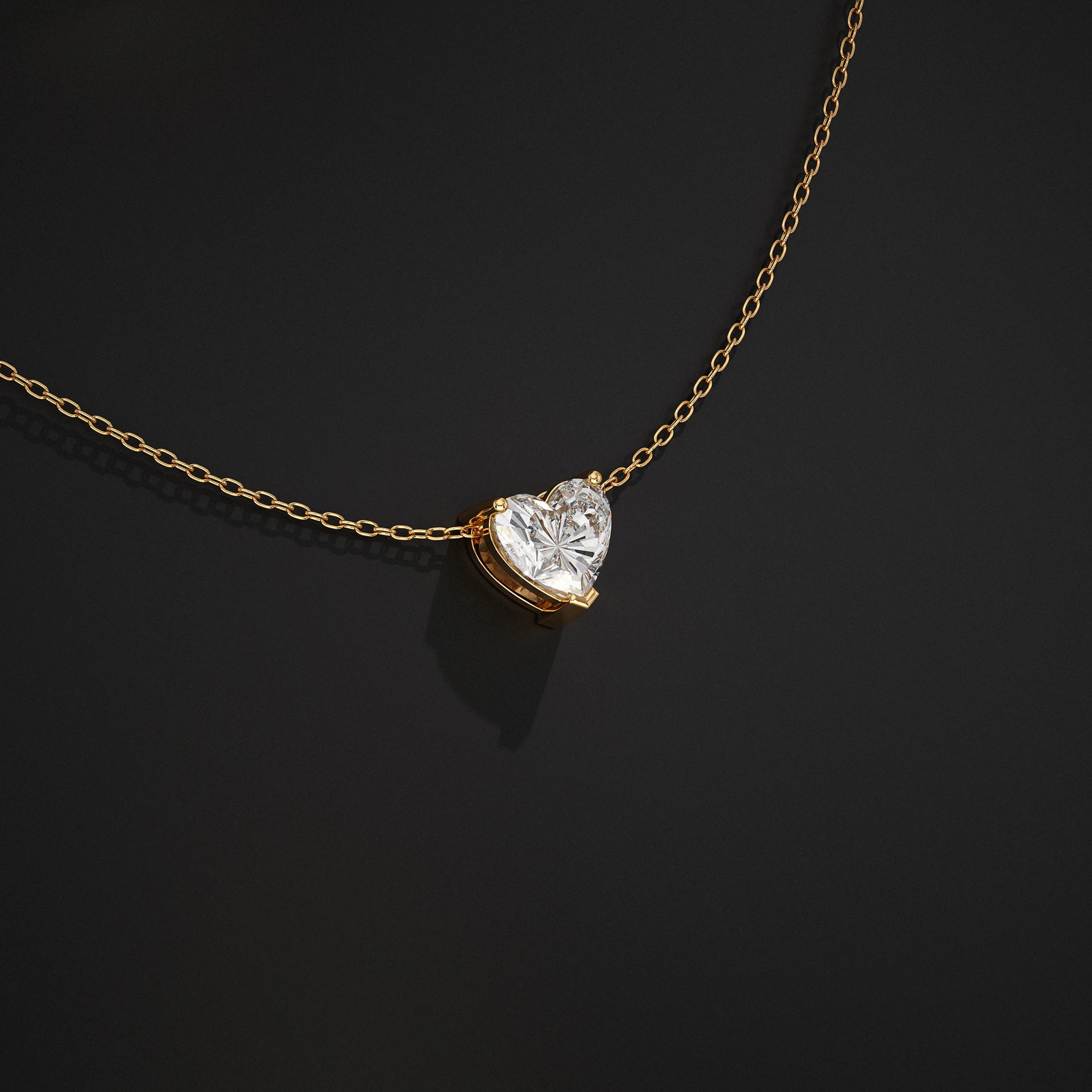 Heart Lab Grown Diamond Solitaire Pendant Pendant
