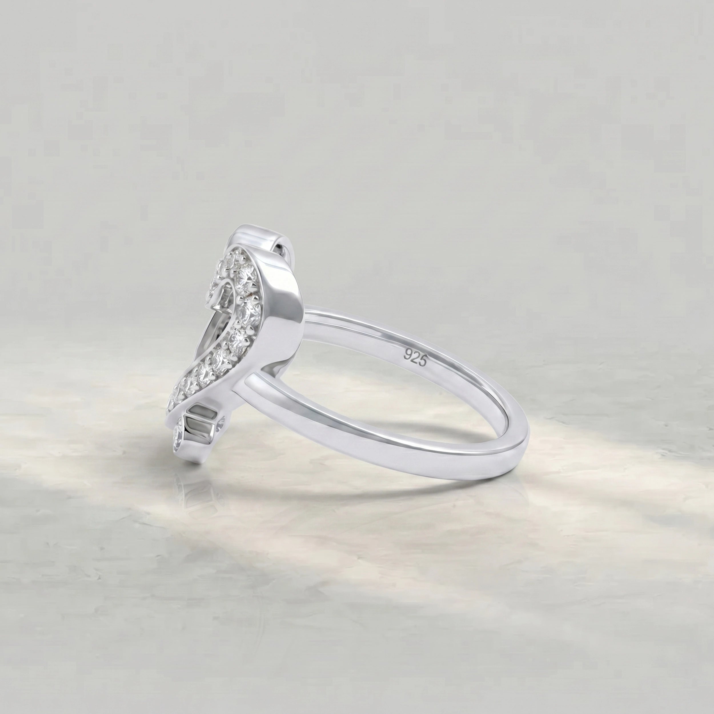 Heart Cut Lab Diamond Open Ring Rings
