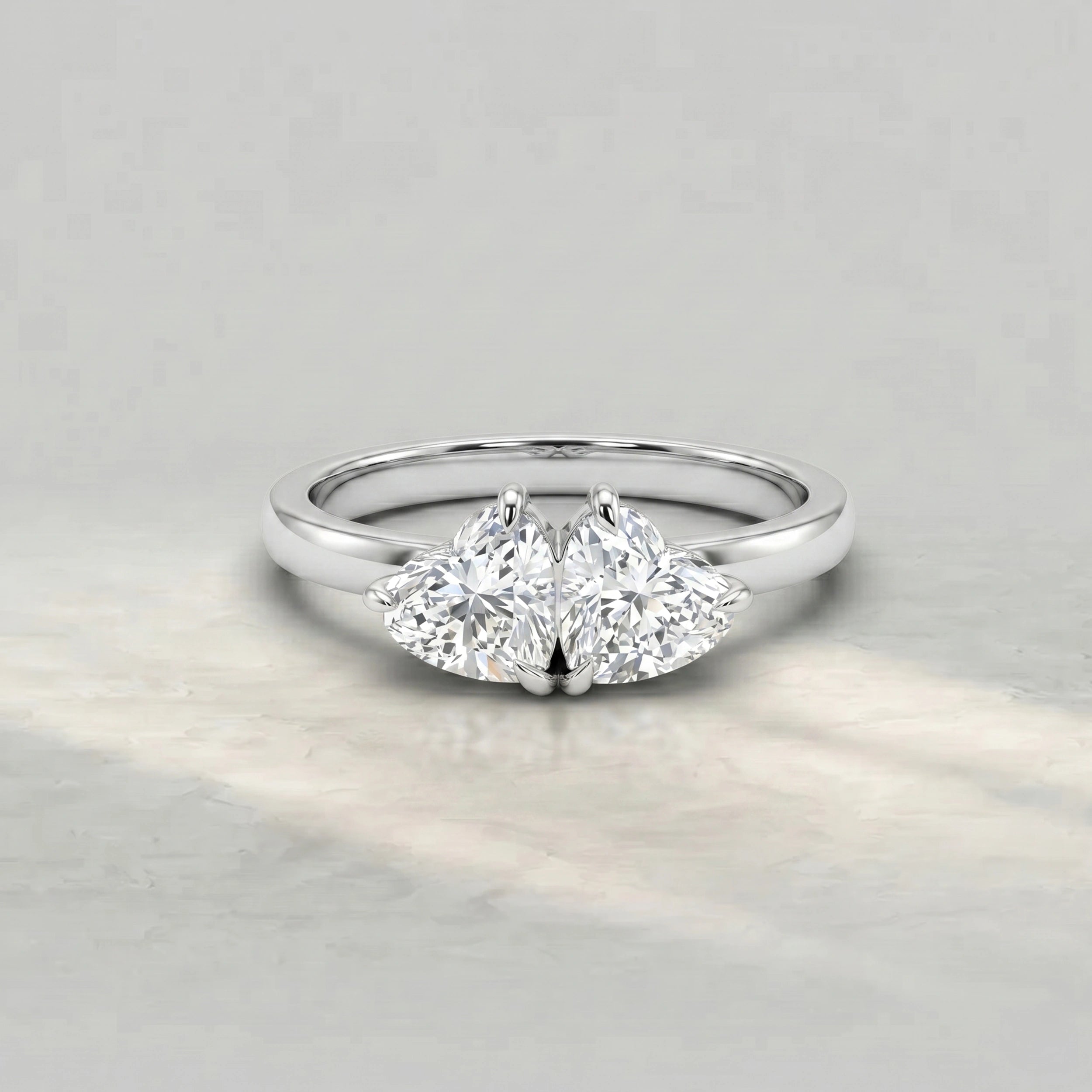 Heart Cut Lab Diamond Toi Et Moi Ring Rings
