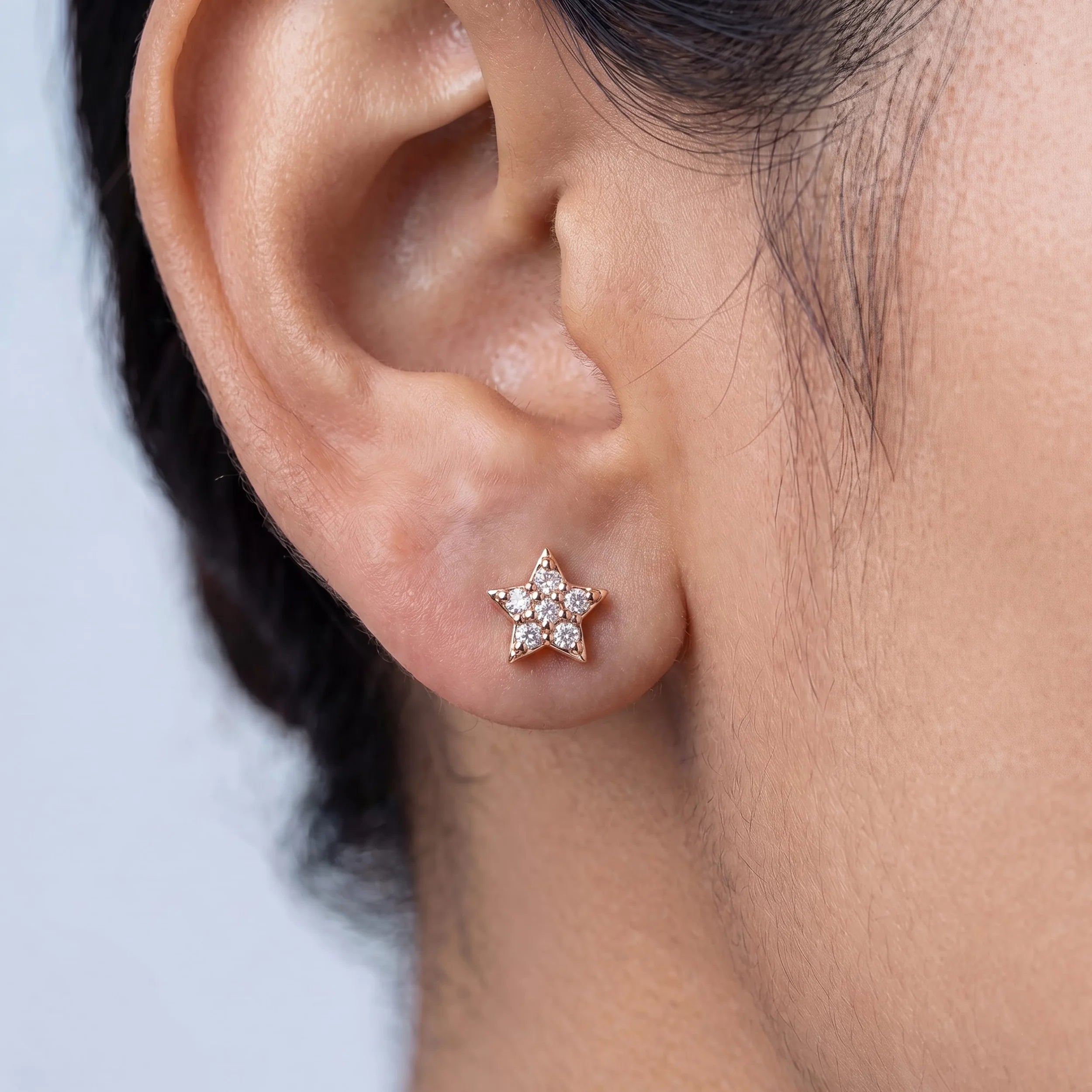 Little Star Cut Lab Diamond Stud Earrings