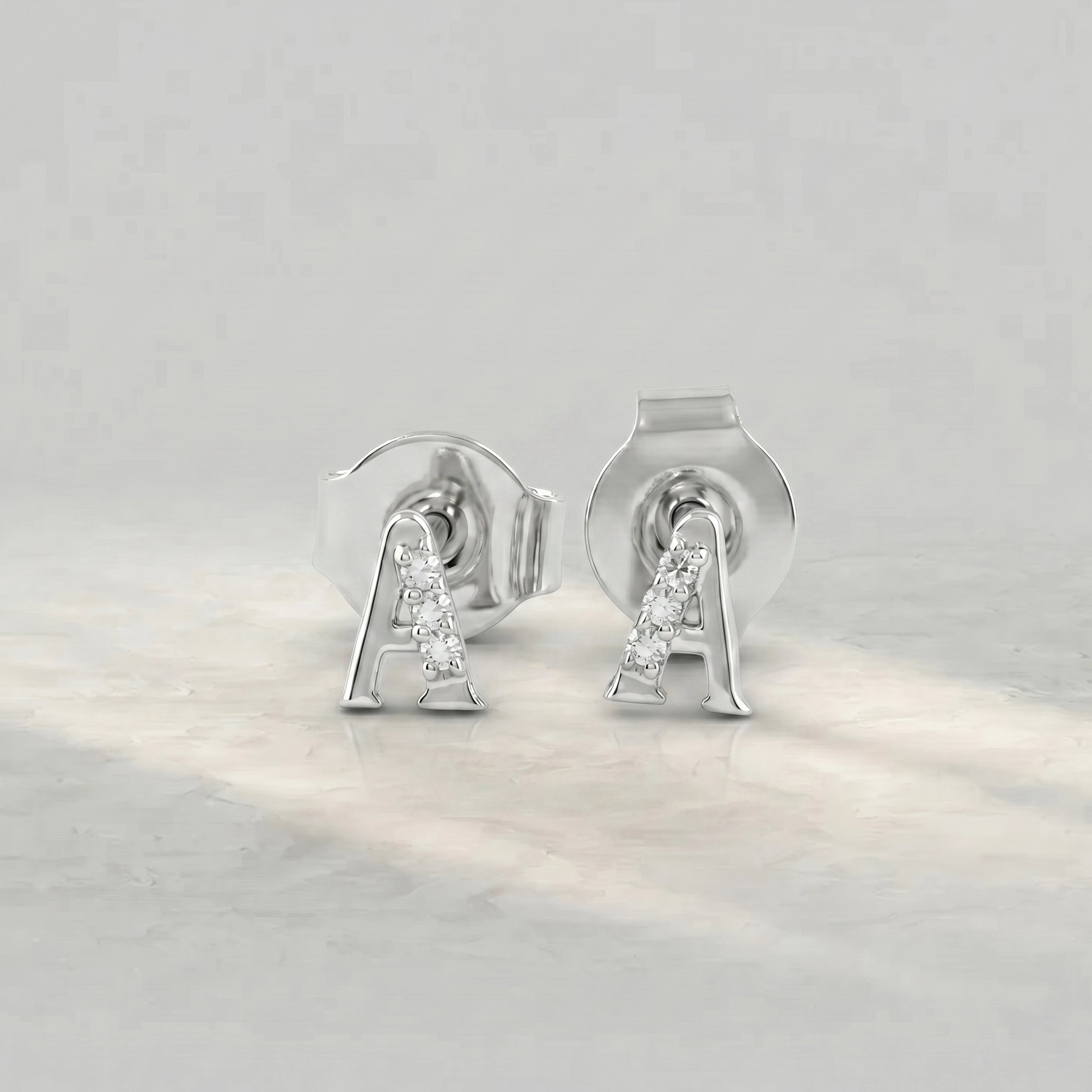 Initial Letter Lab Diamond stud earrings Earrings