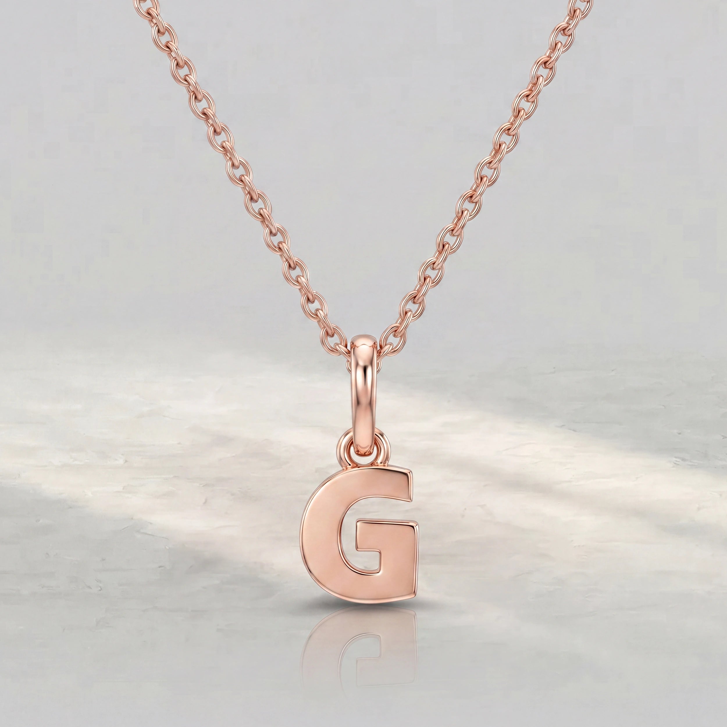 Round Diamond Initial Letter Pendant Pendant
