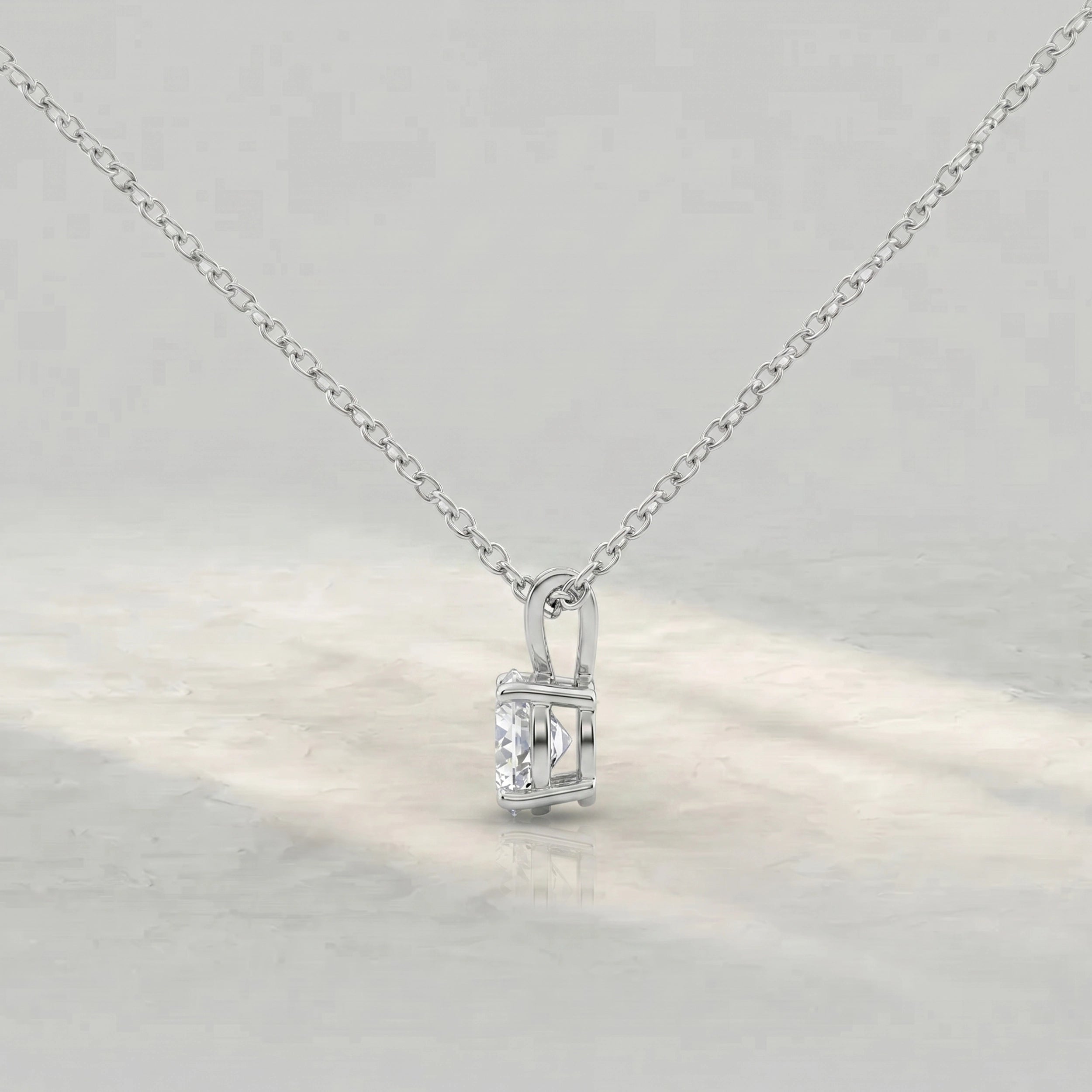 Round Lab Diamond Bail Pendant Pendant