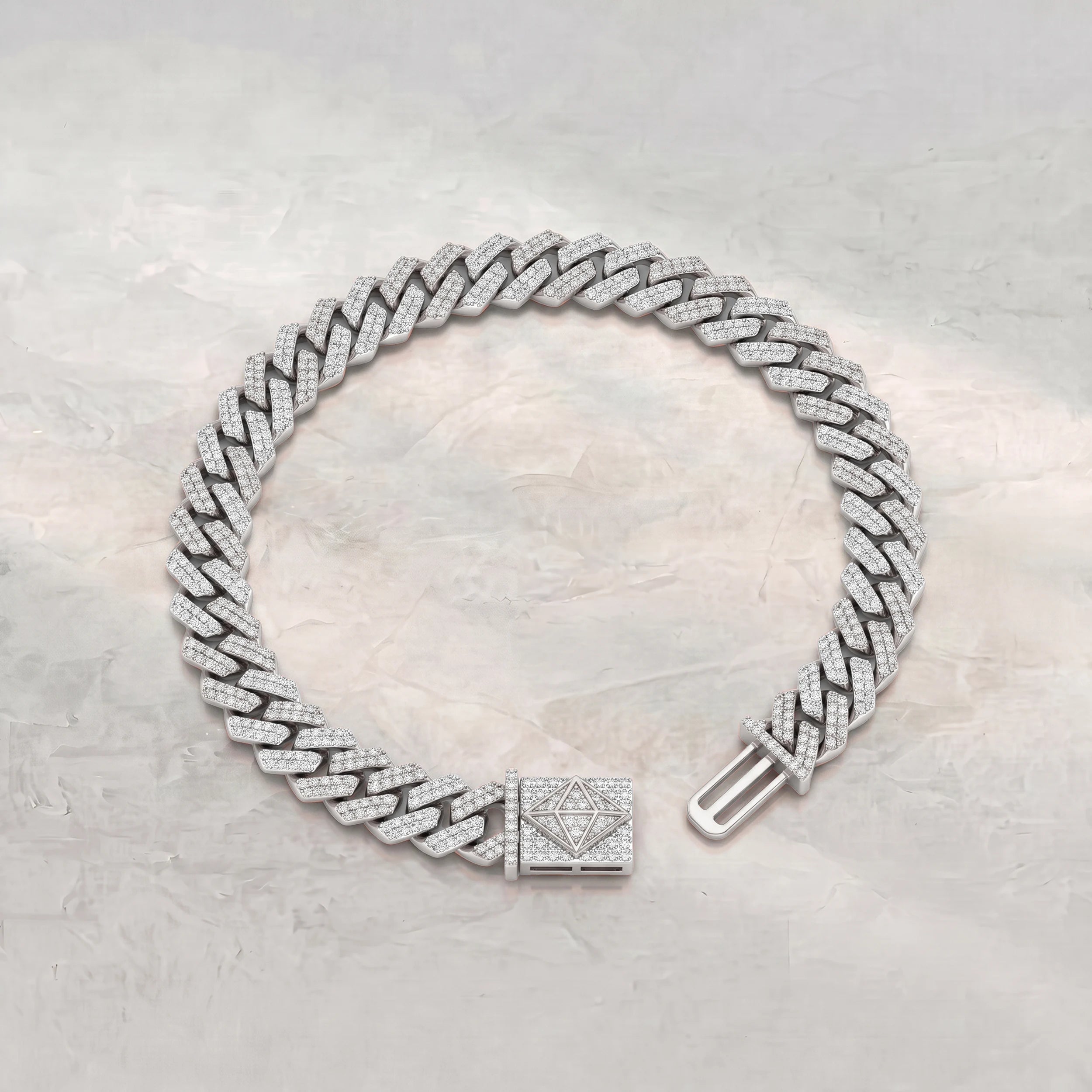 Two Tone Round Cut Miami Cuban Men's Bracelet Bracelet