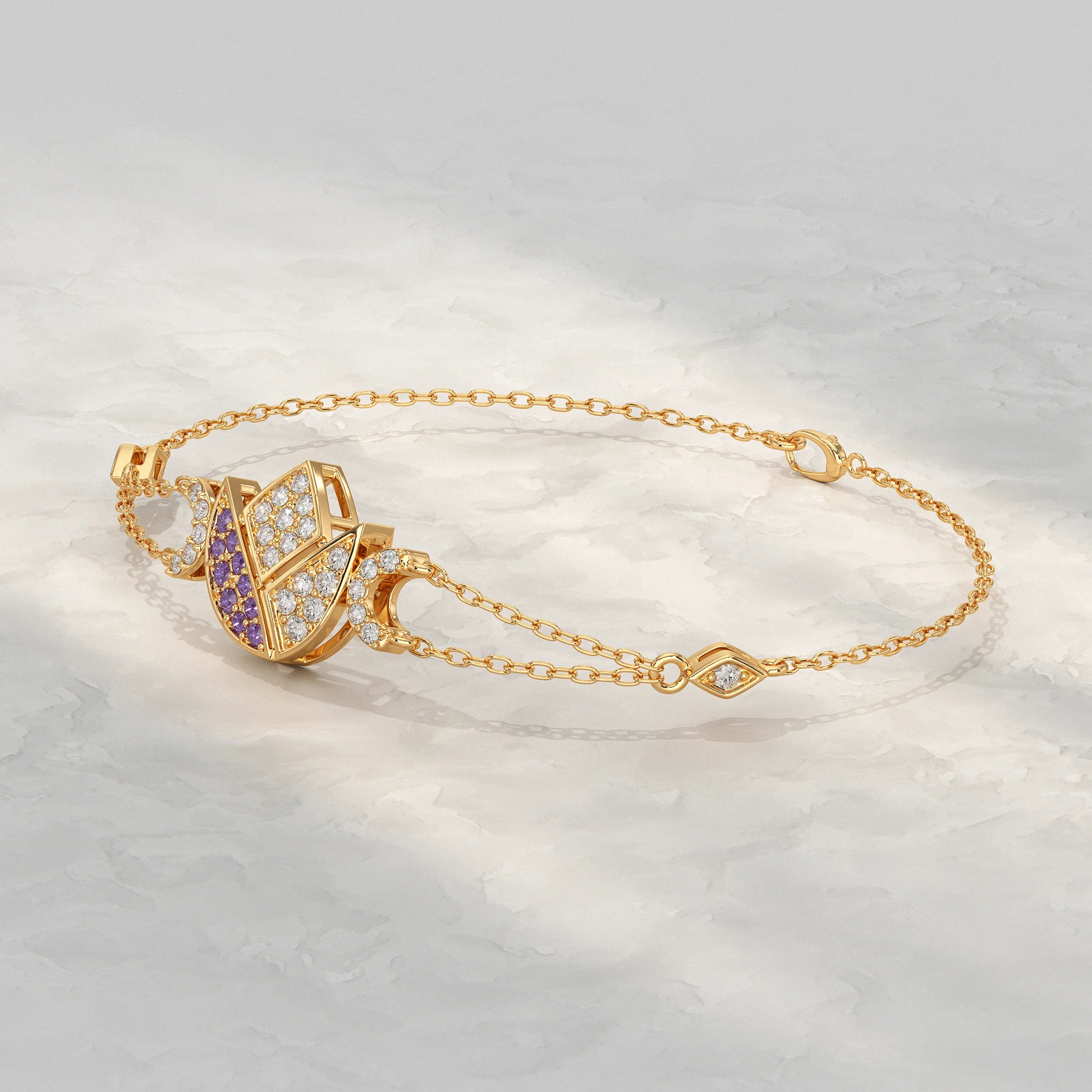 Purple Amethyst Tulip Bracelet Bracelet