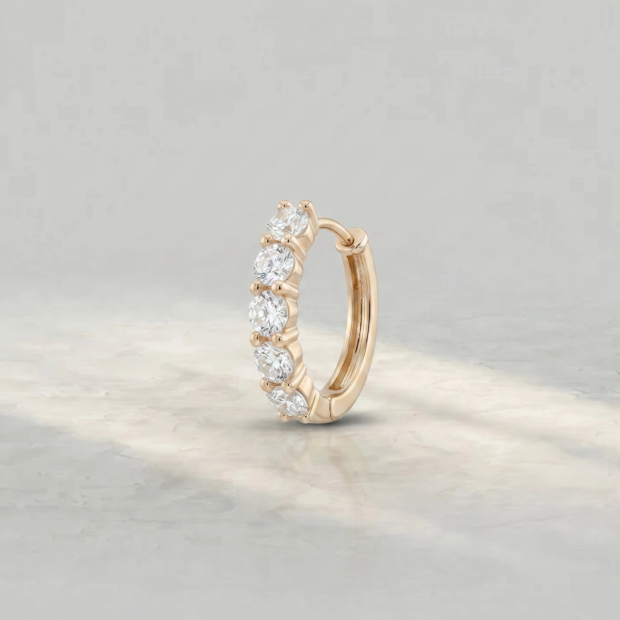 Round Diamond Men's Hoop Earrings Earrings