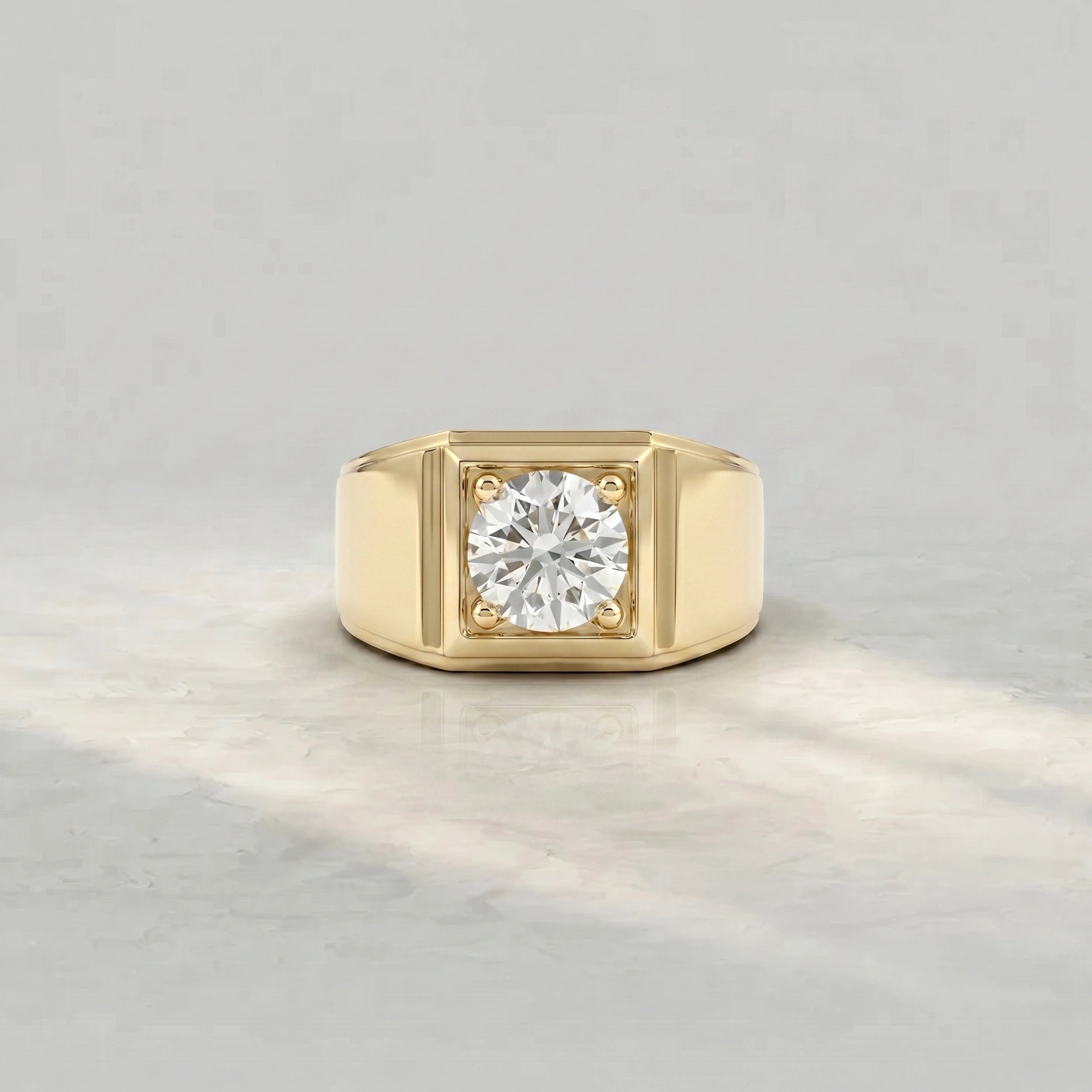 Round Lab Diamond Men's Wedding Band Band
