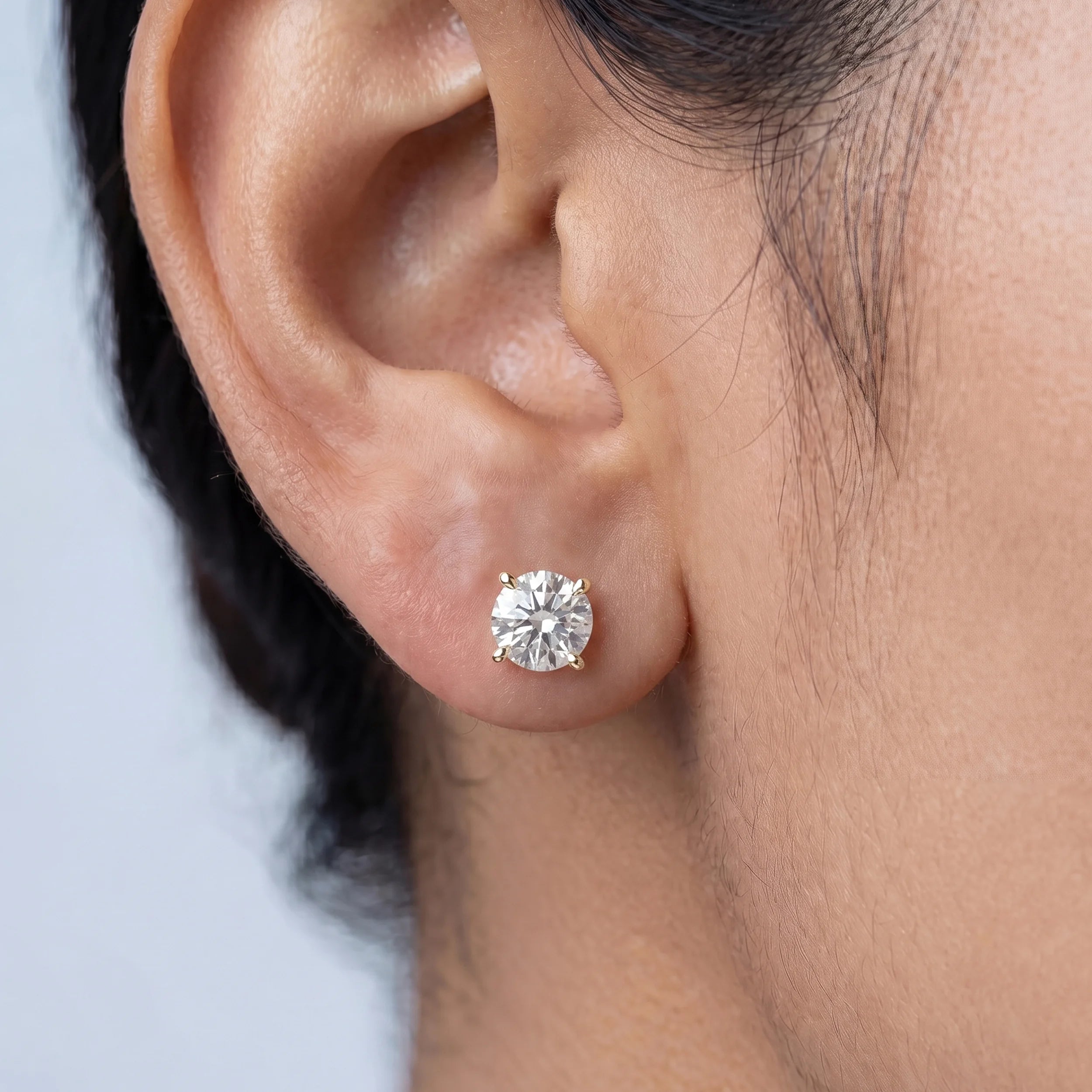 Lab Grown Round Diamond Stud Earrings Earrings
