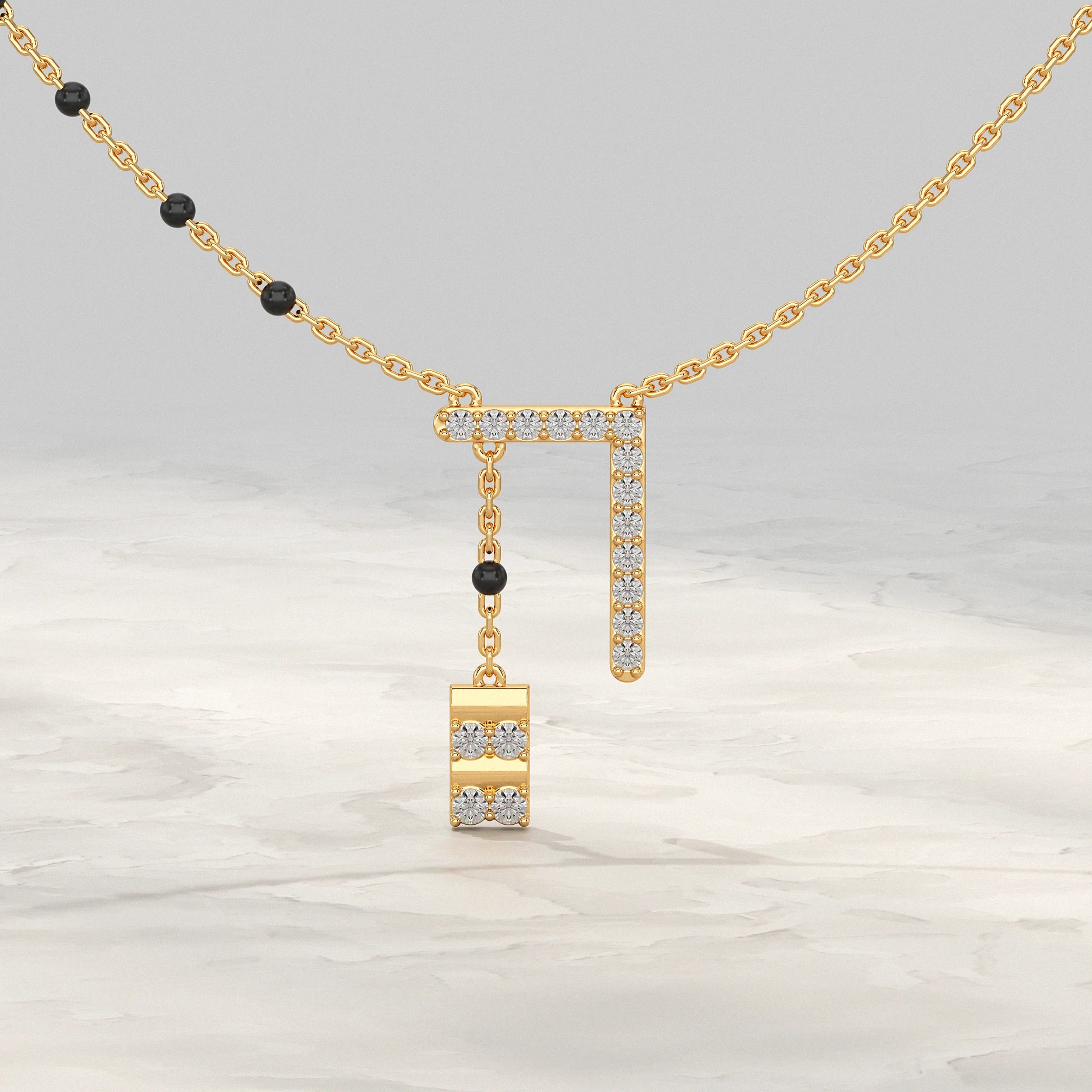 Linear Drop Style Lab Grown Mangalsutra Mangal Sutra