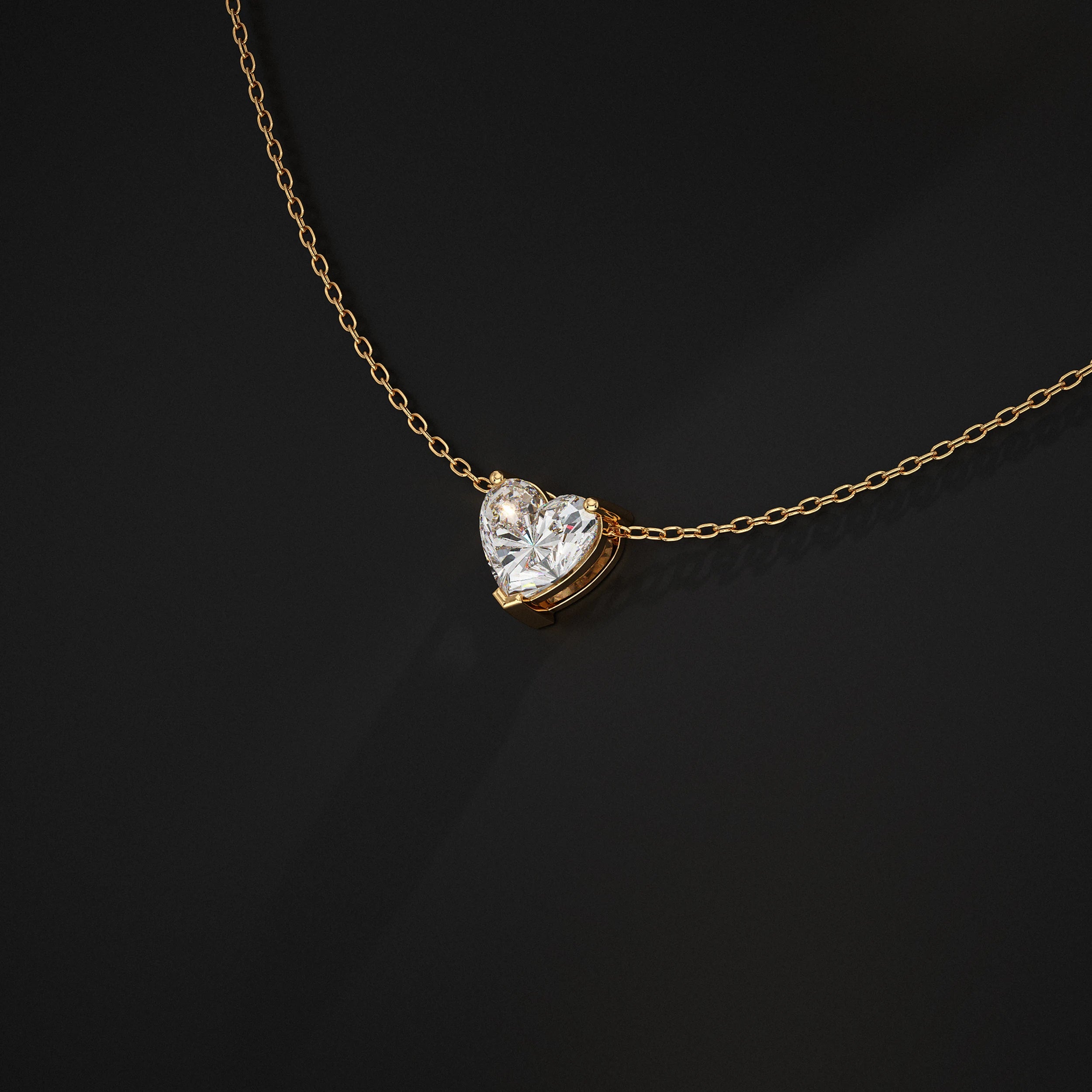 Heart Lab Grown Diamond Solitaire Pendant Pendant