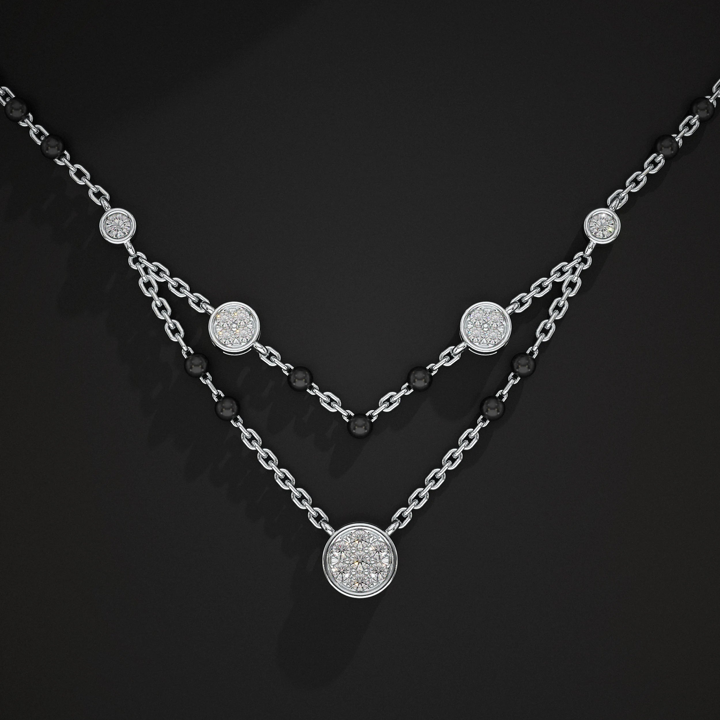 Double Layer Diamond Mangalsutra Mangal Sutra