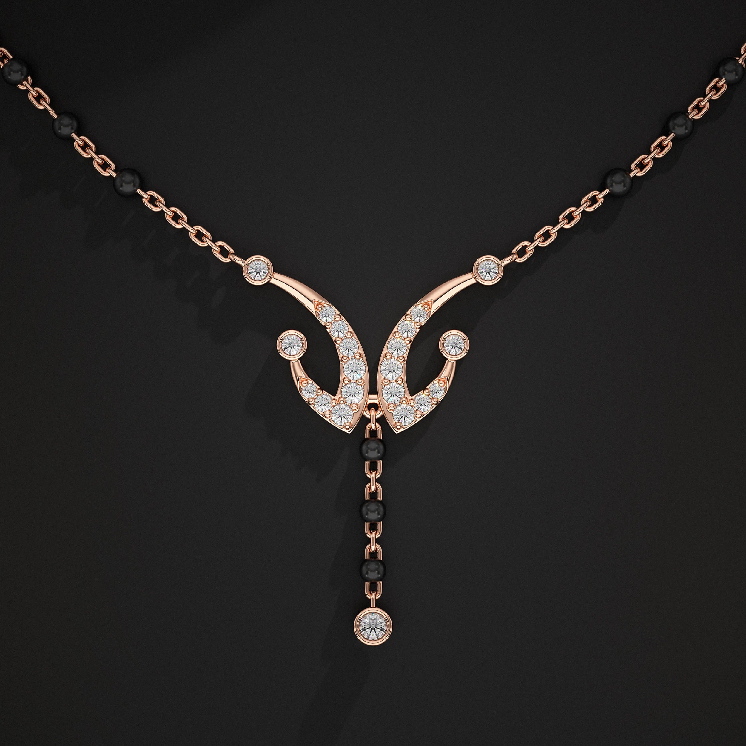 Layer Drop Pear Gemstone Mangalsutra Mangal Sutra