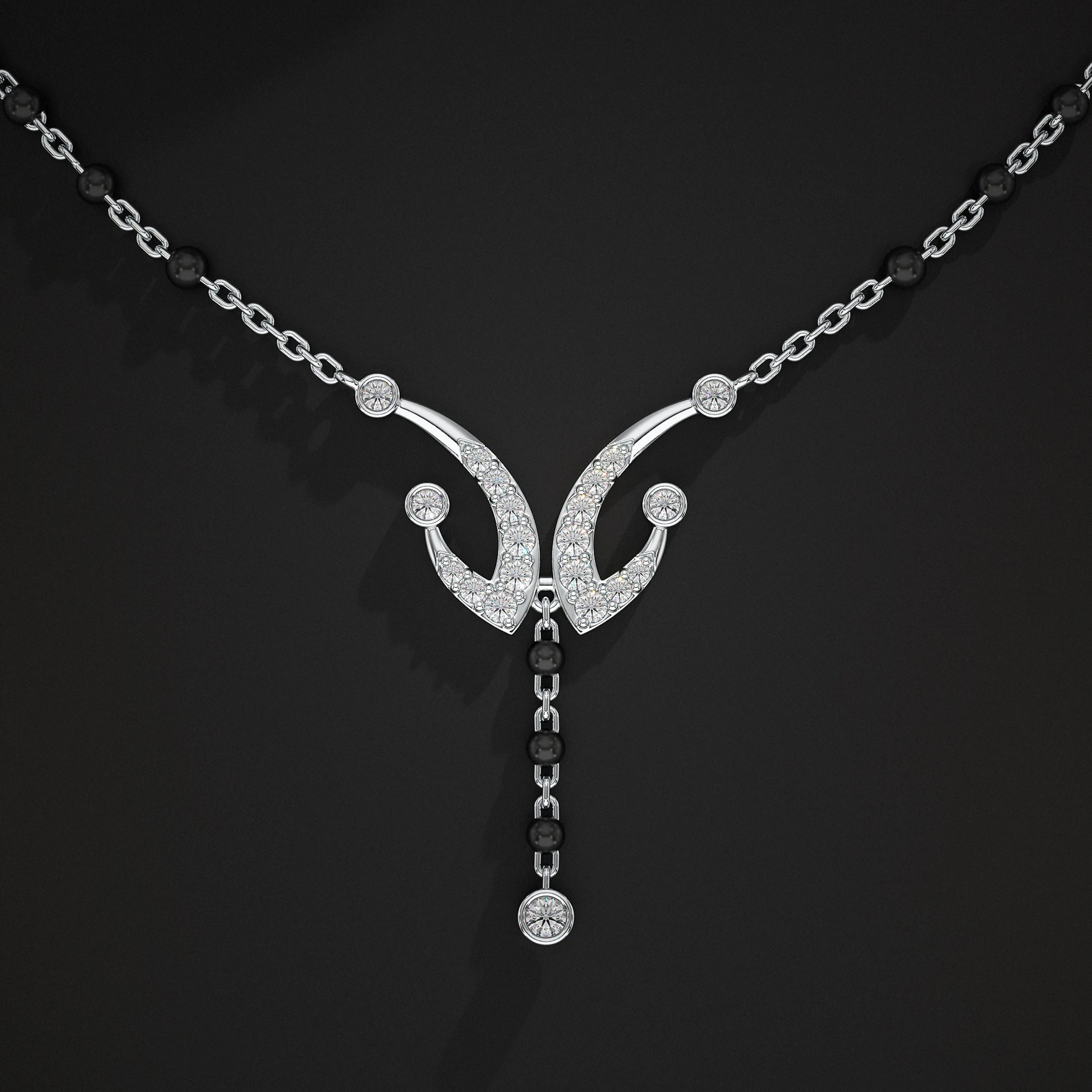 Layer Drop Pear Gemstone Mangalsutra Mangal Sutra