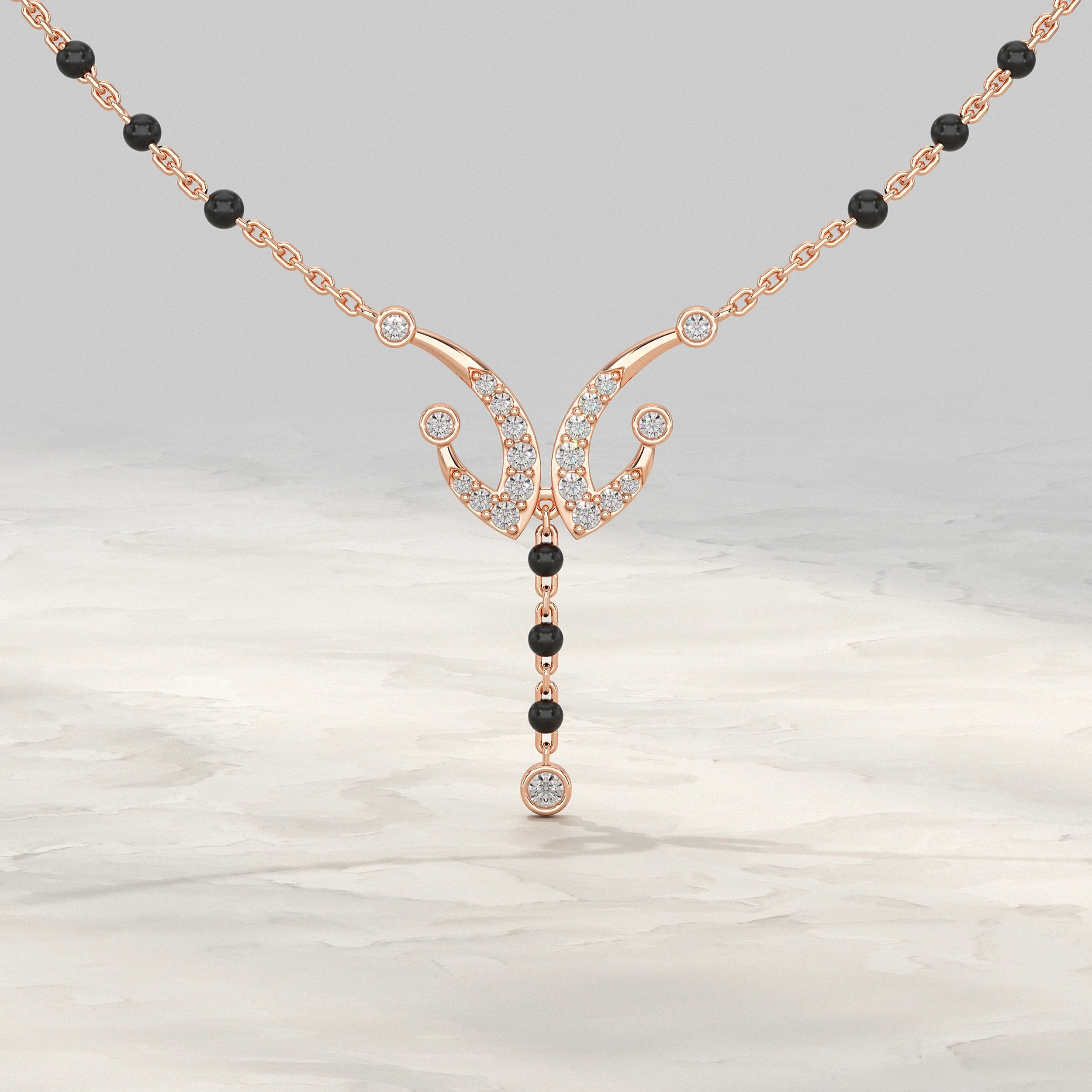 Layer Drop Pear Gemstone Mangalsutra Mangal Sutra