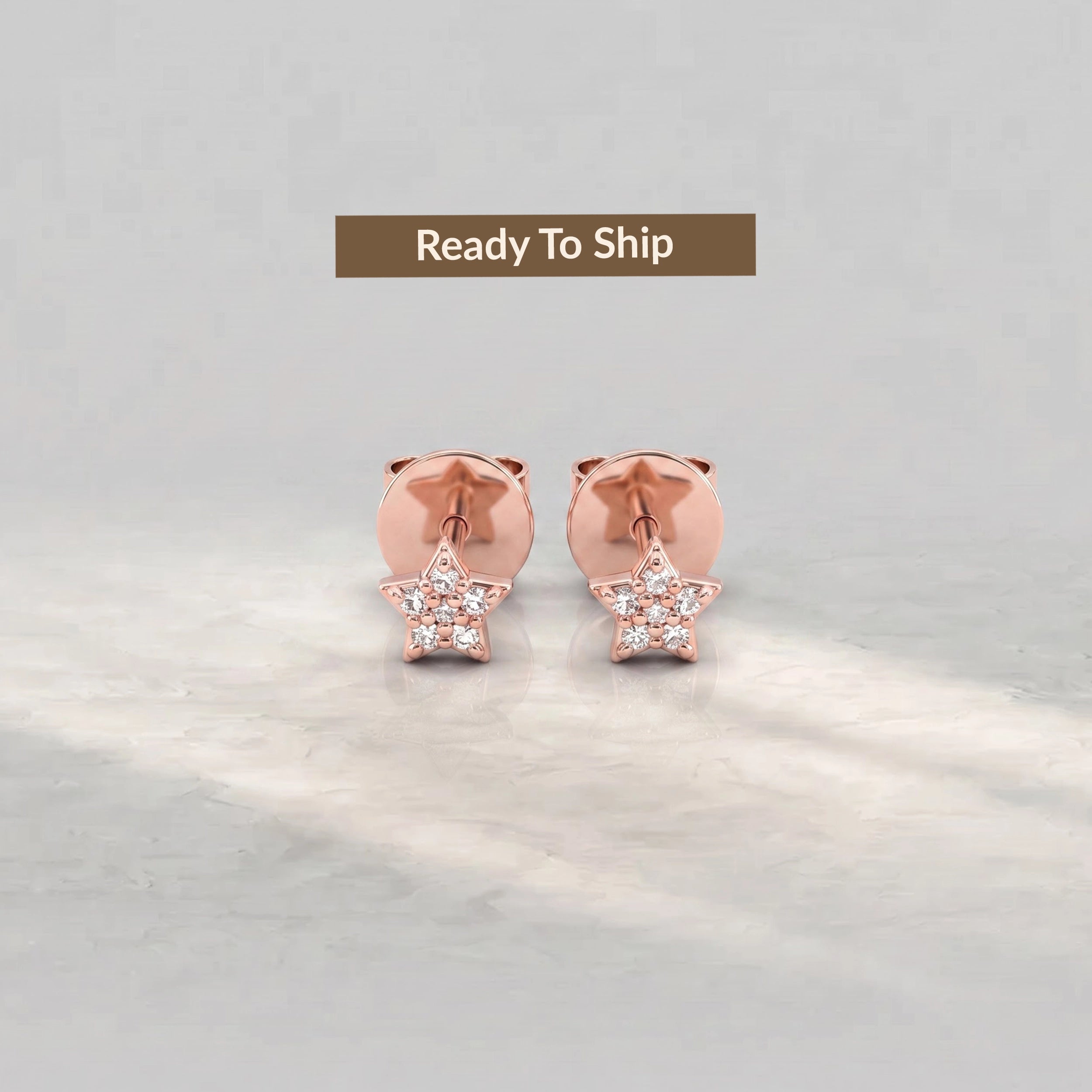 Little Star Cut Lab Diamond Stud Earrings