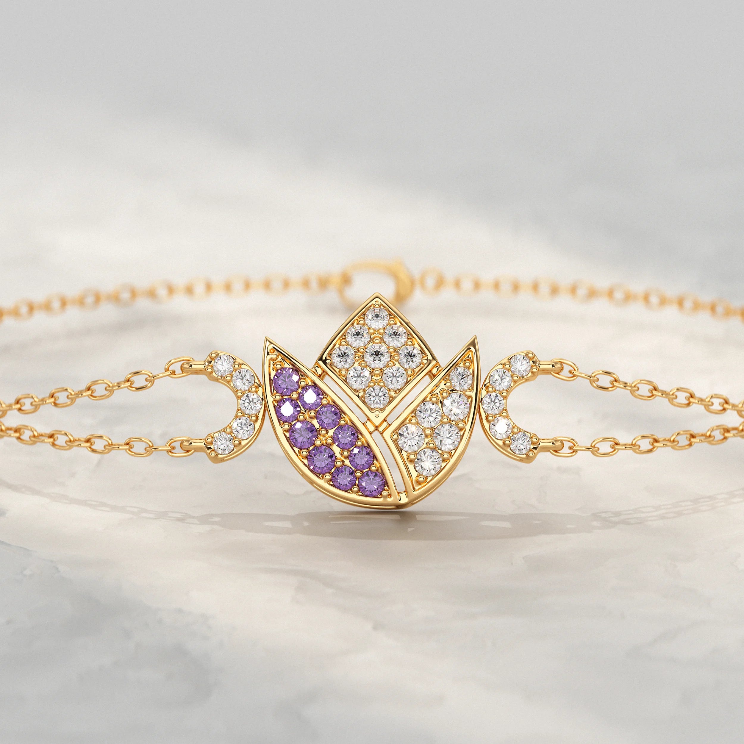Purple Amethyst Tulip Bracelet Bracelet