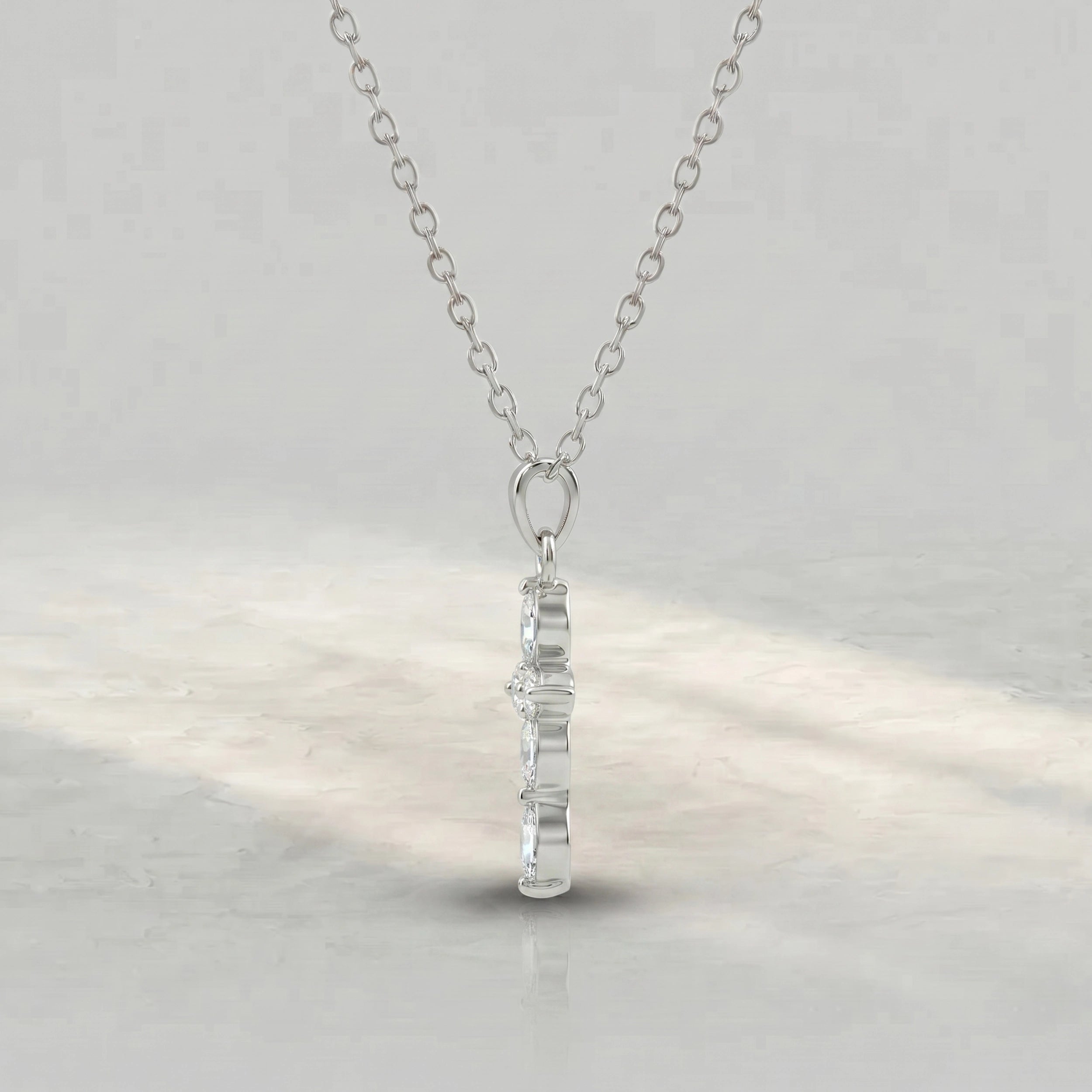 Marquise Lab Diamond Cross Pendant Pendant