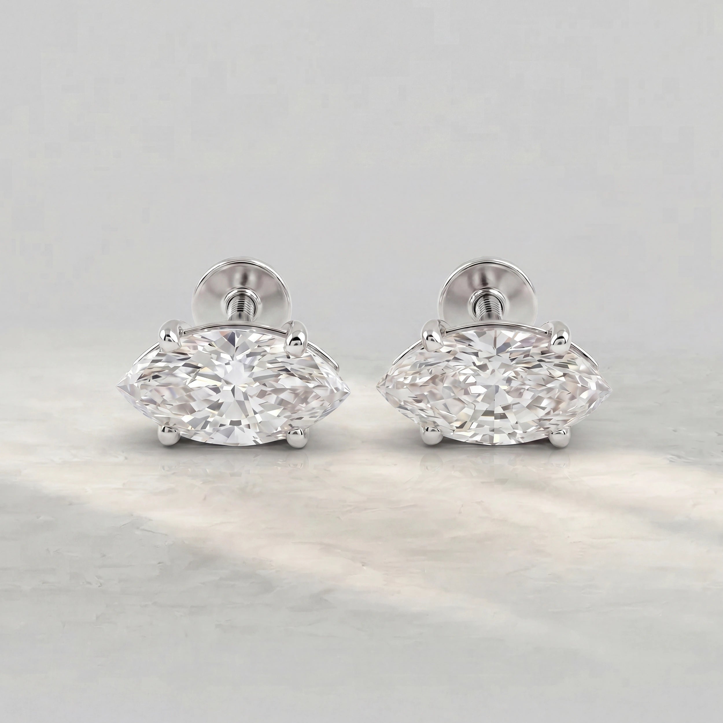 Marquise Lab Diamond Stud Earrings