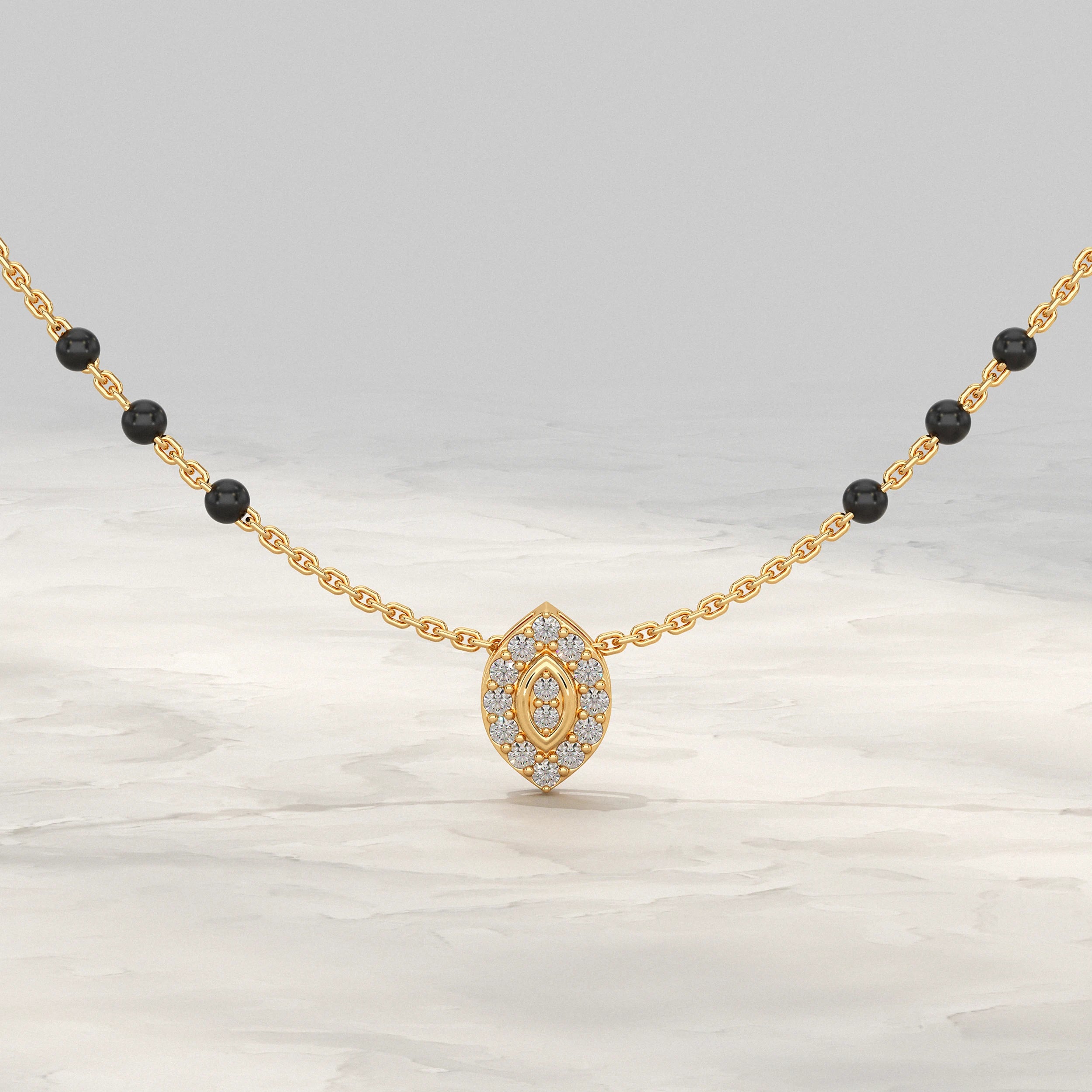 Marquise Elegance Lab Diamond Mangalsutra Mangal Sutra