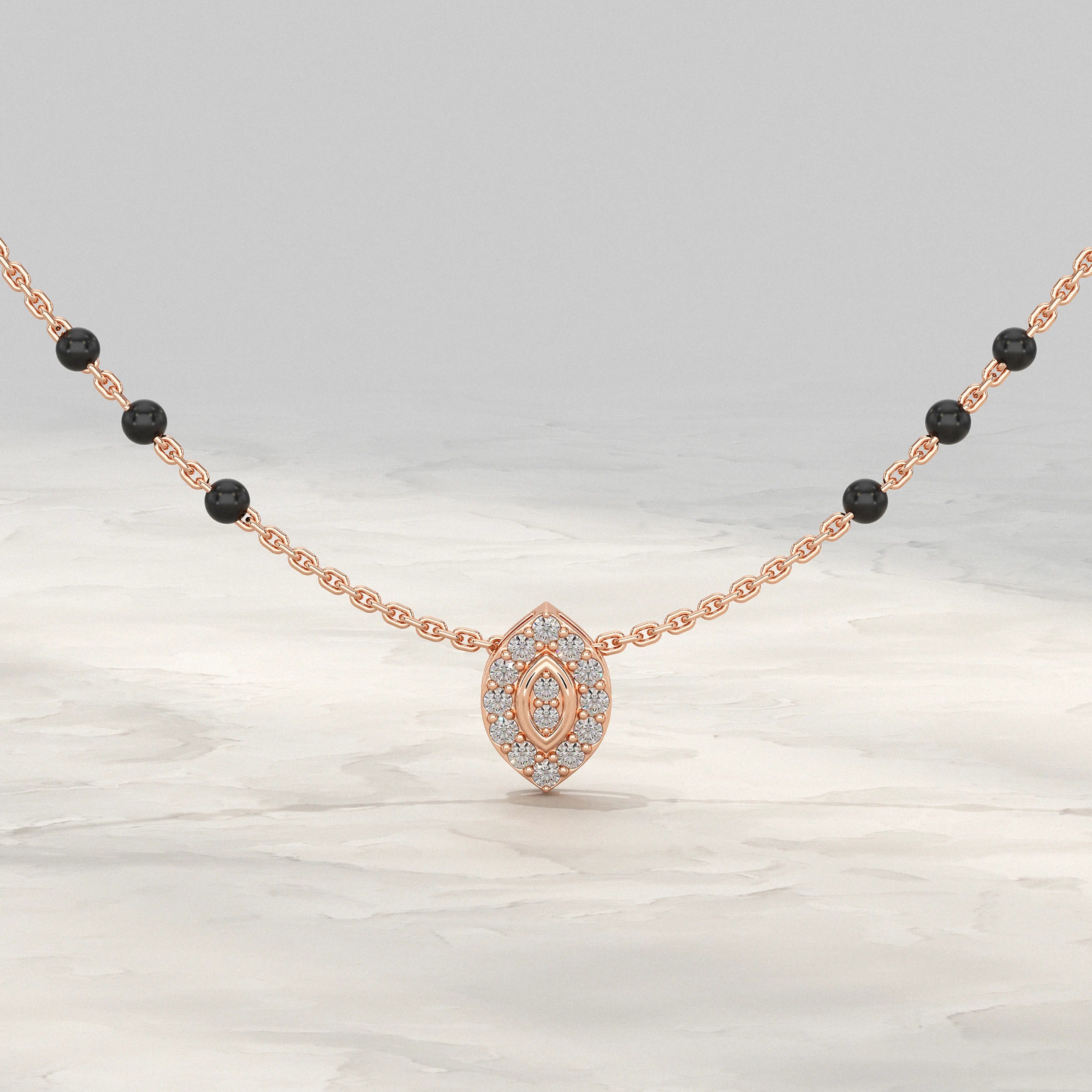 Marquise Elegance Lab Diamond Mangalsutra Mangal Sutra