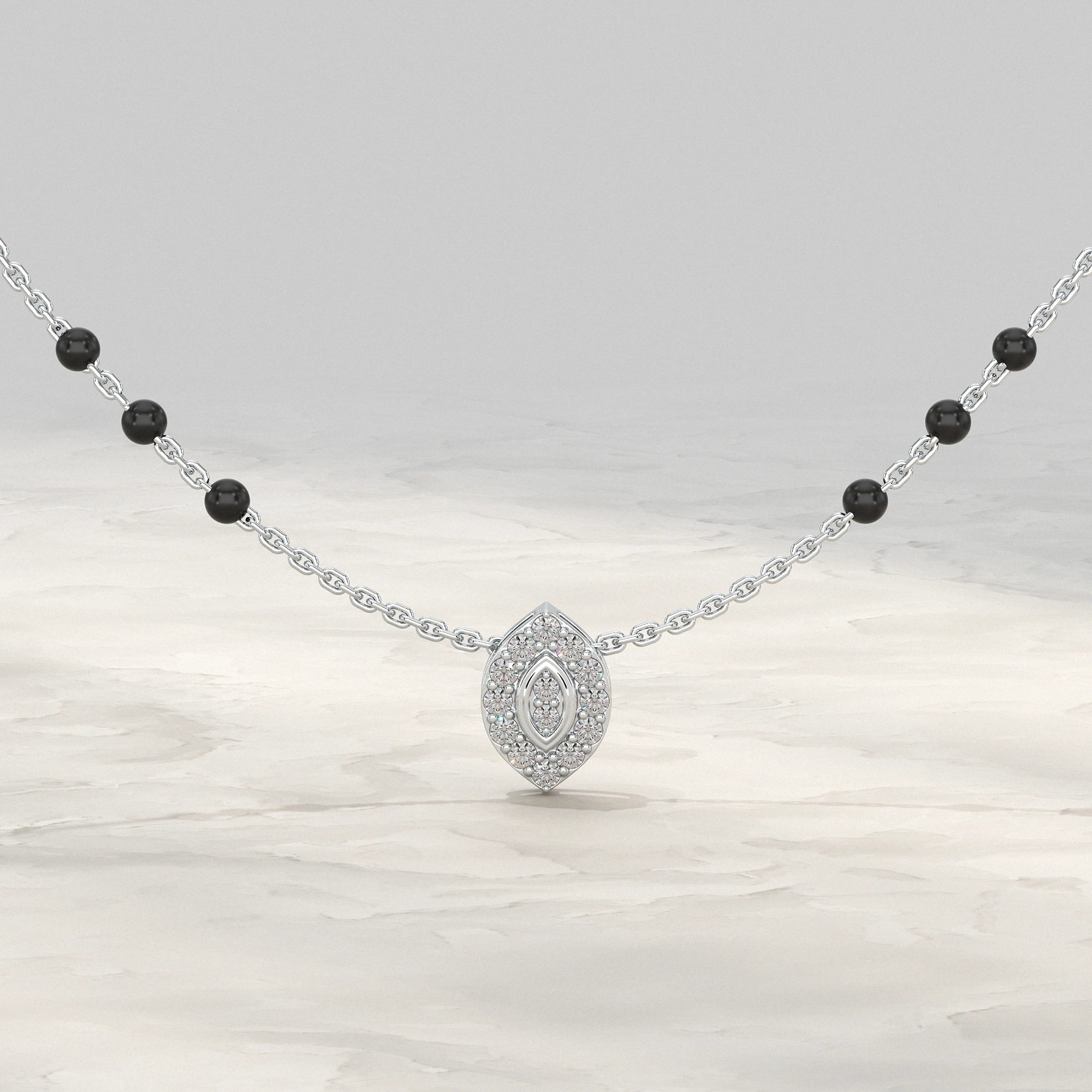 Marquise Elegance Lab Diamond Mangalsutra Mangal Sutra