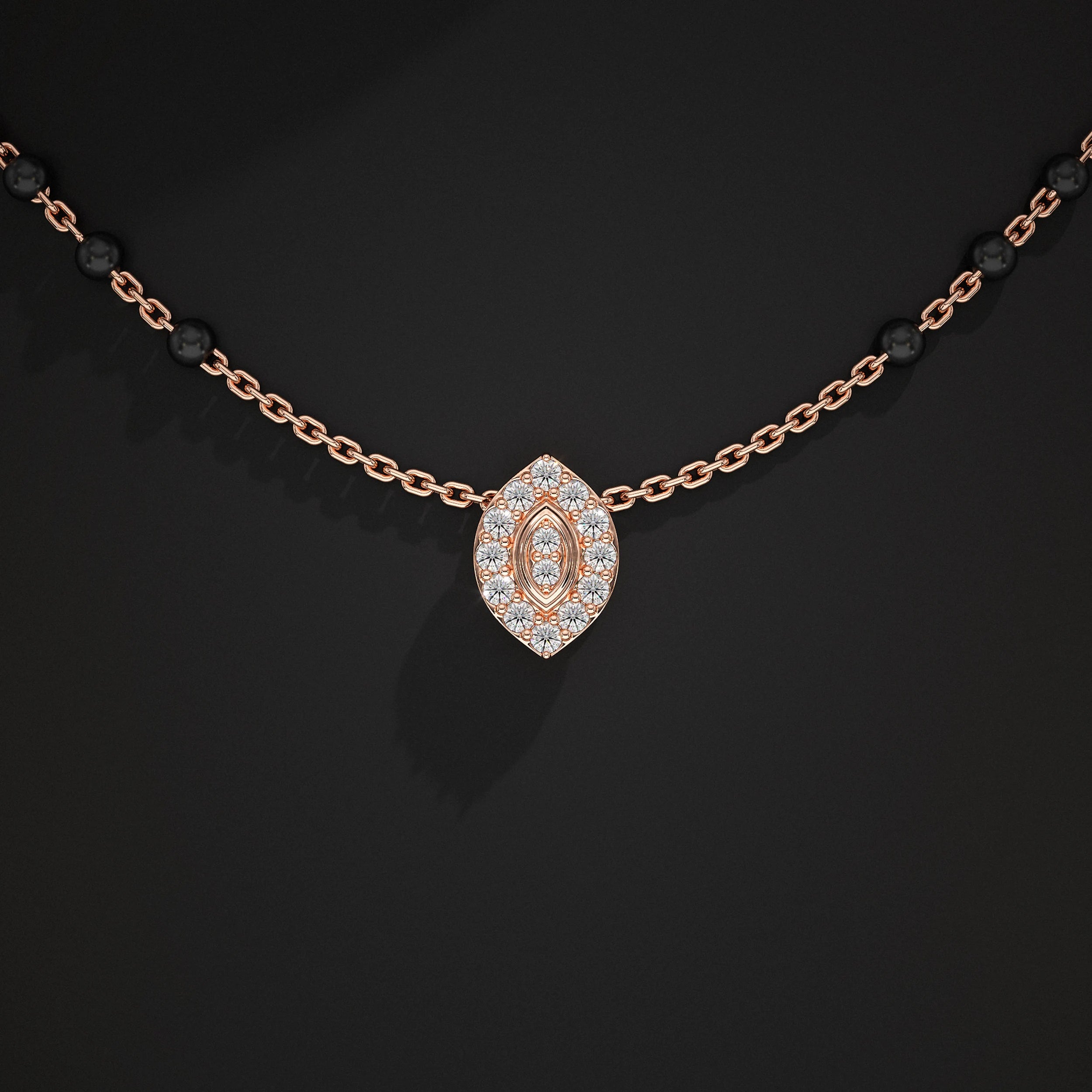 Marquise Elegance Lab Diamond Mangalsutra Mangal Sutra