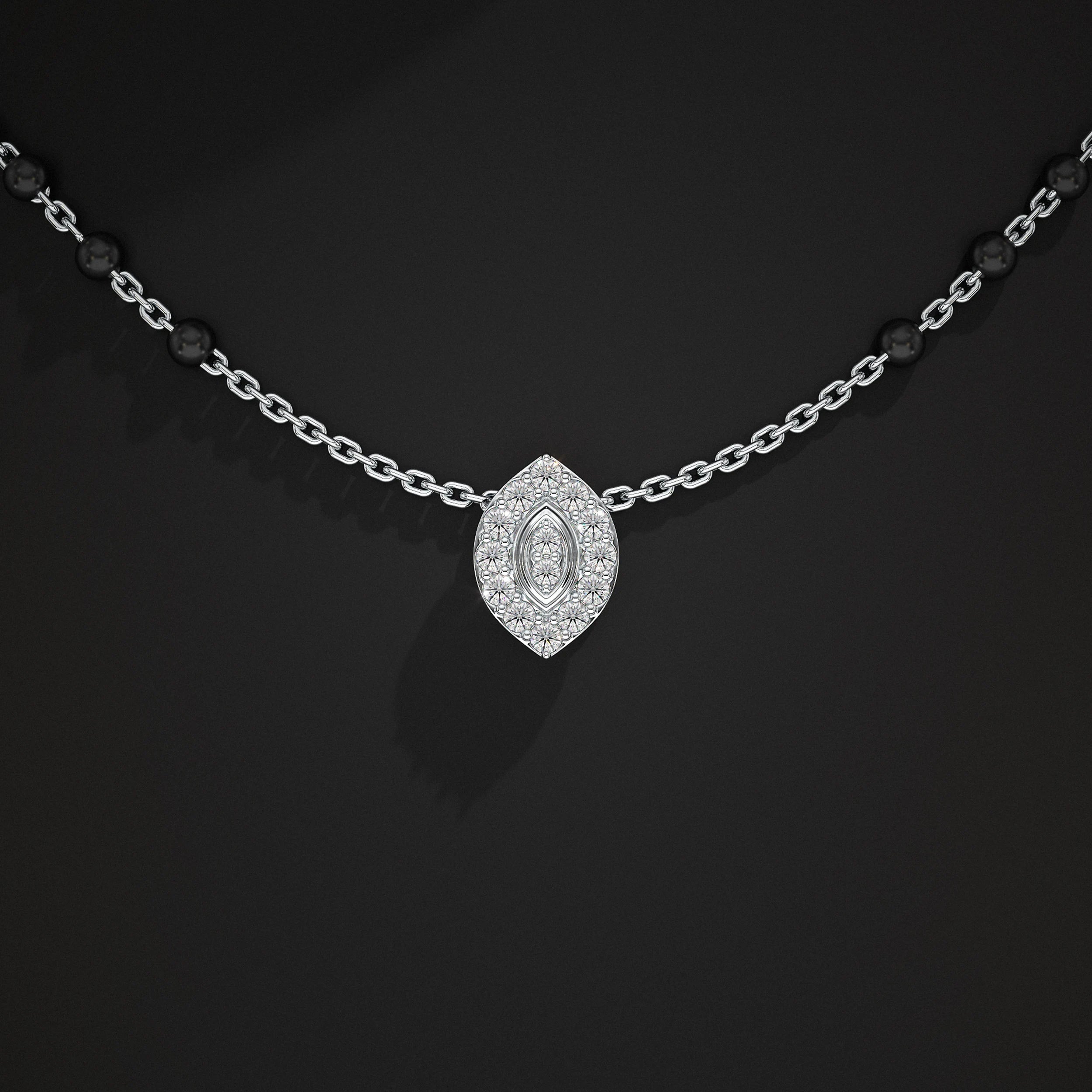 Marquise Elegance Lab Diamond Mangalsutra Mangal Sutra