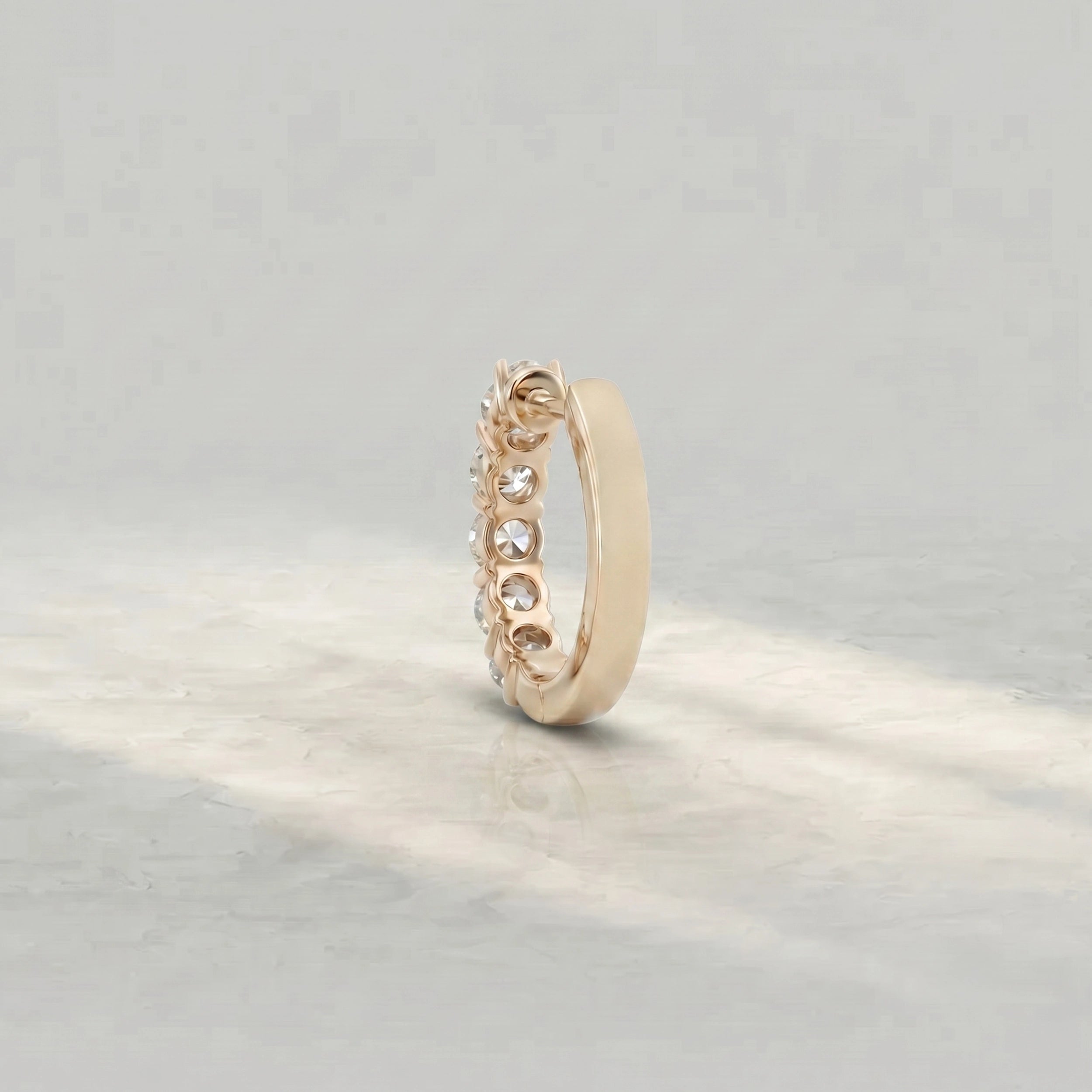 Round Diamond Men's Hoop Earrings Earrings