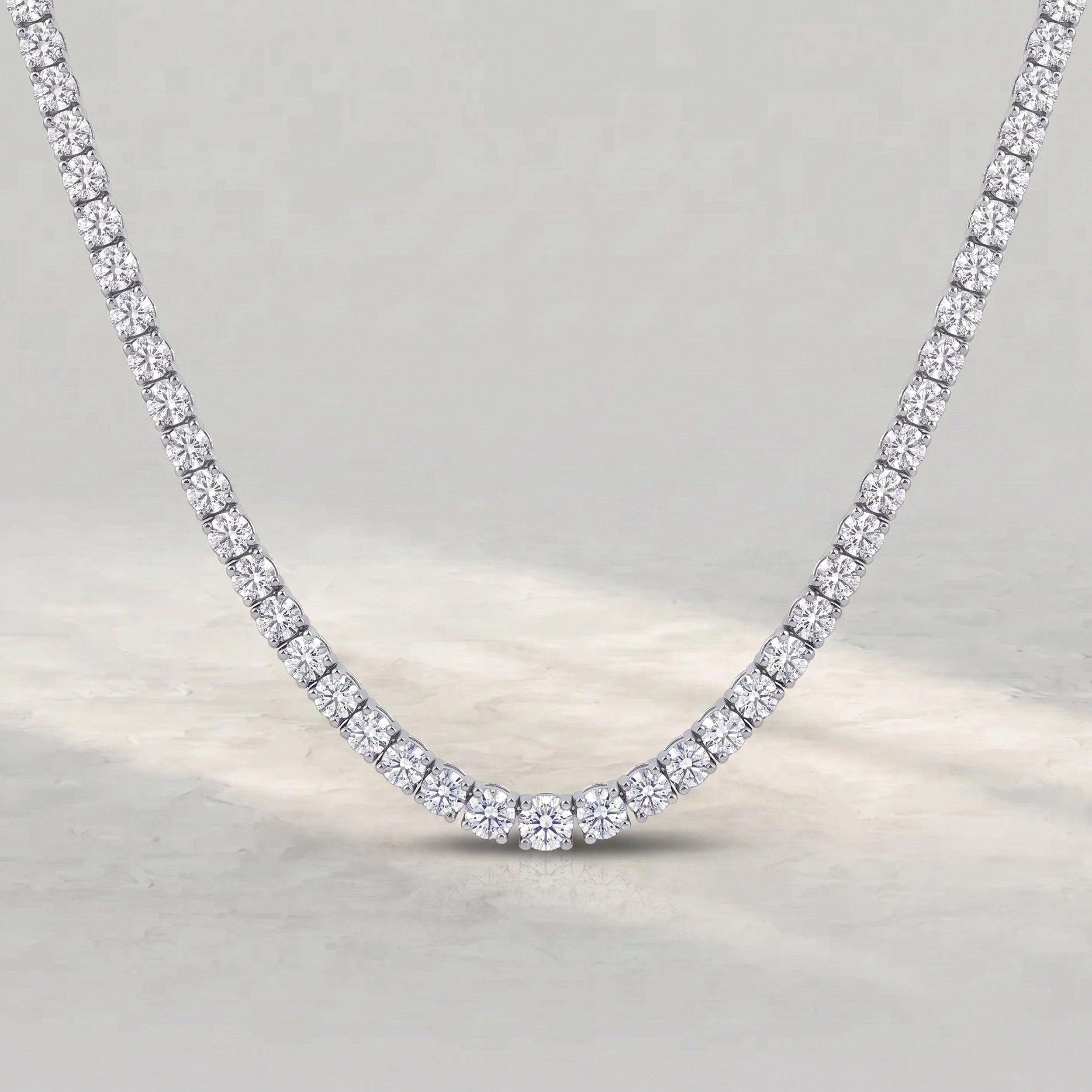 Round Lab Diamond Tennis Men's Necklace Bracelet
