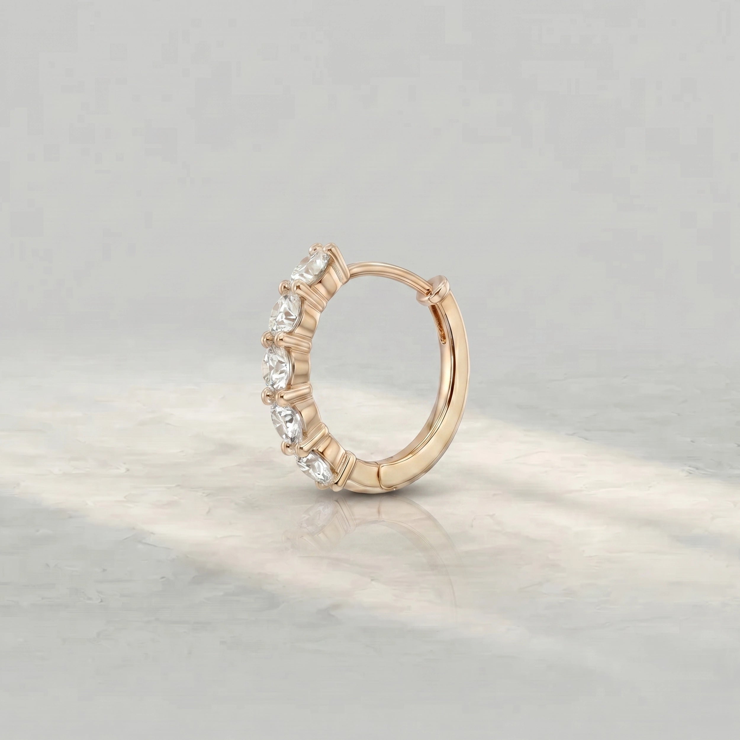 Round Diamond Men's Hoop Earrings Earrings