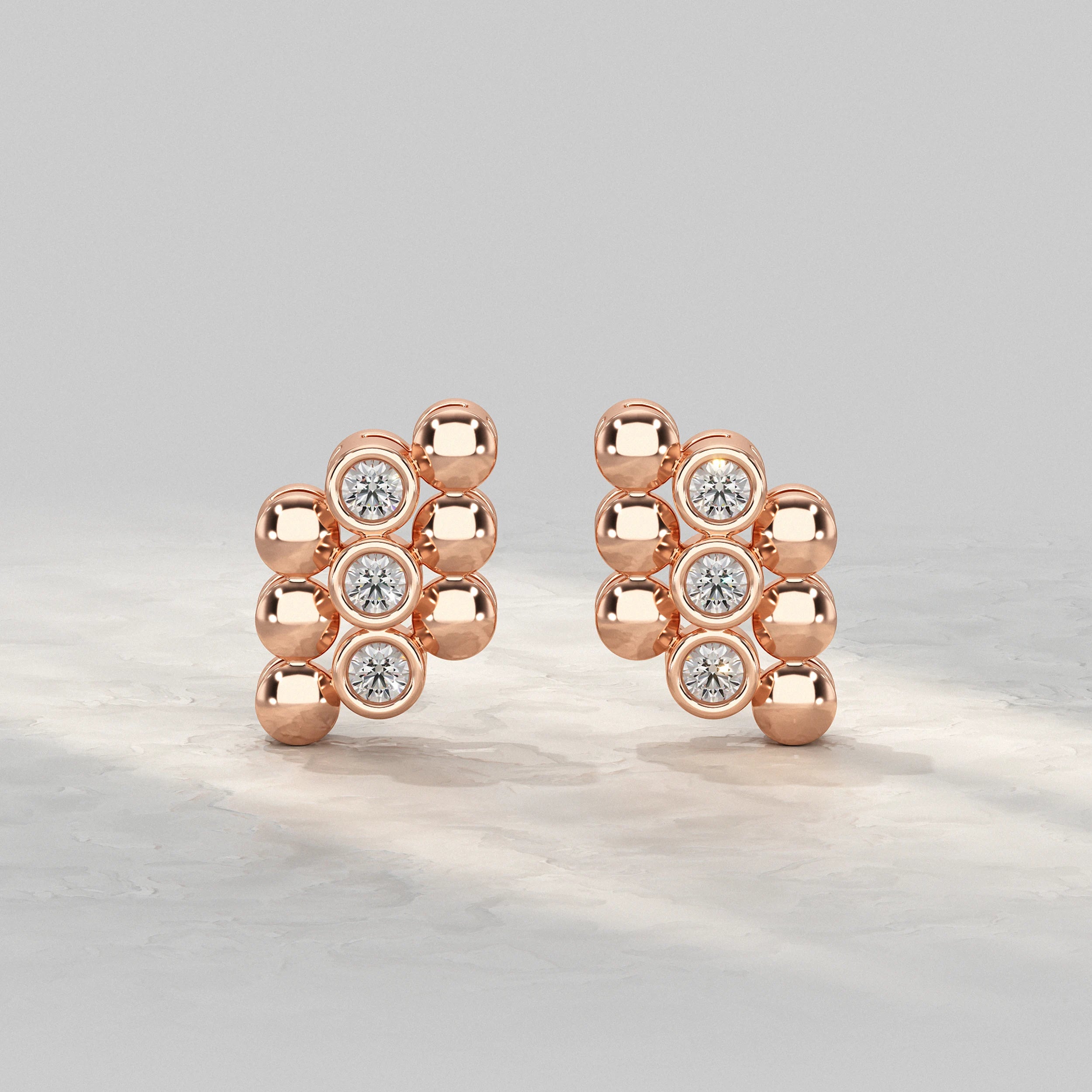 Bubble Cluster Diamond Pattern Stud Earrings Earrings