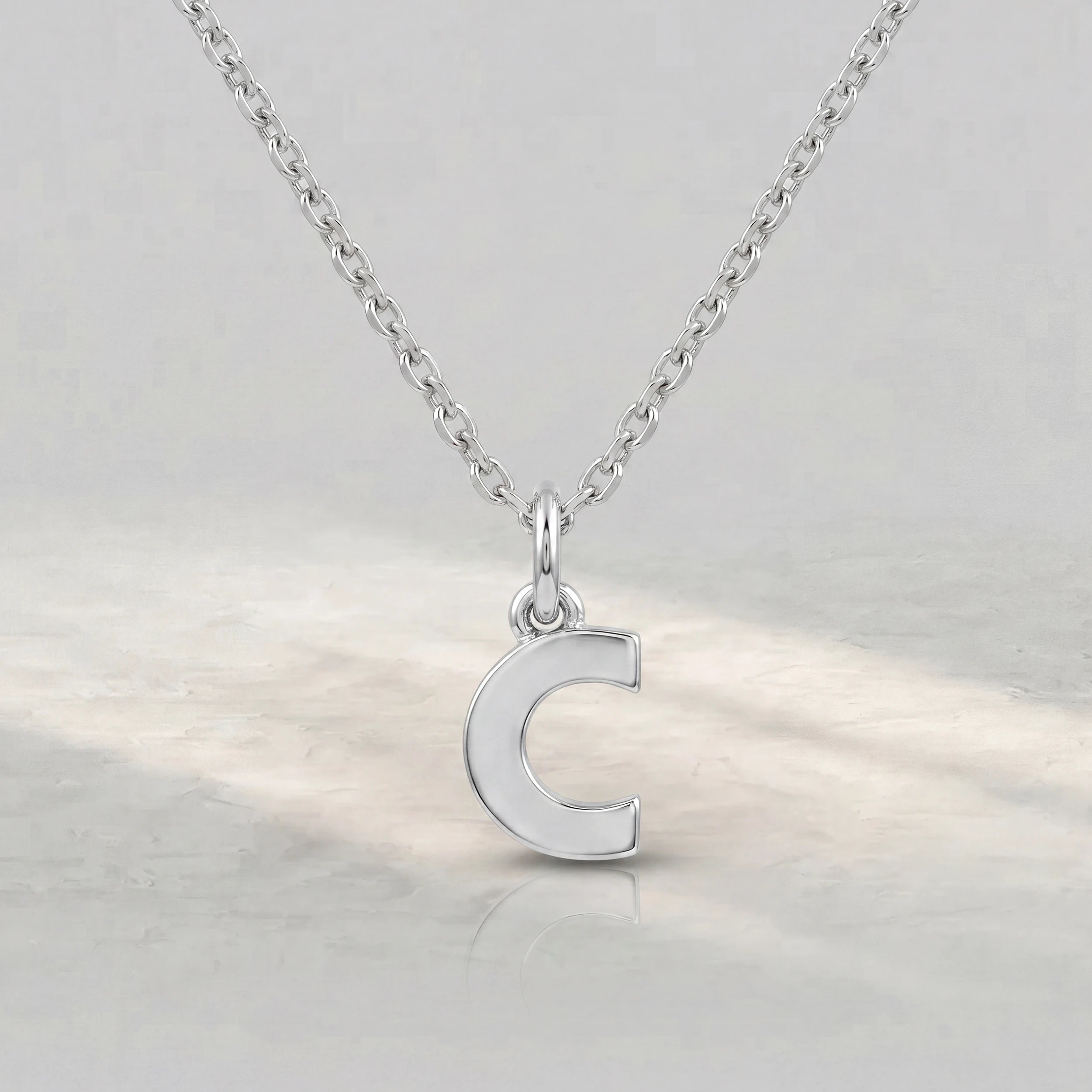 C Letter Lab Diamond Pendant Pendant