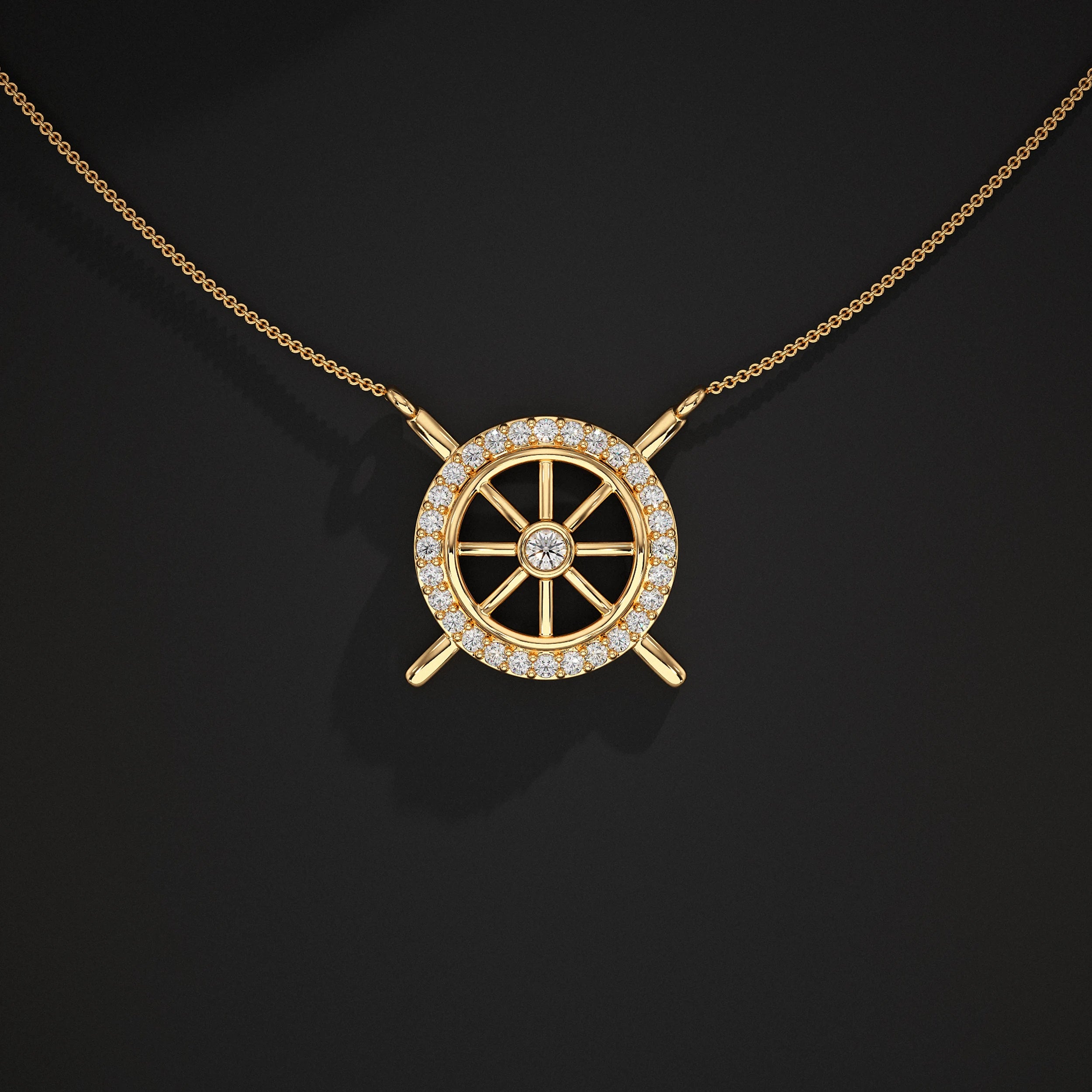 Open Circle Lab Diamond Necklace Pendant