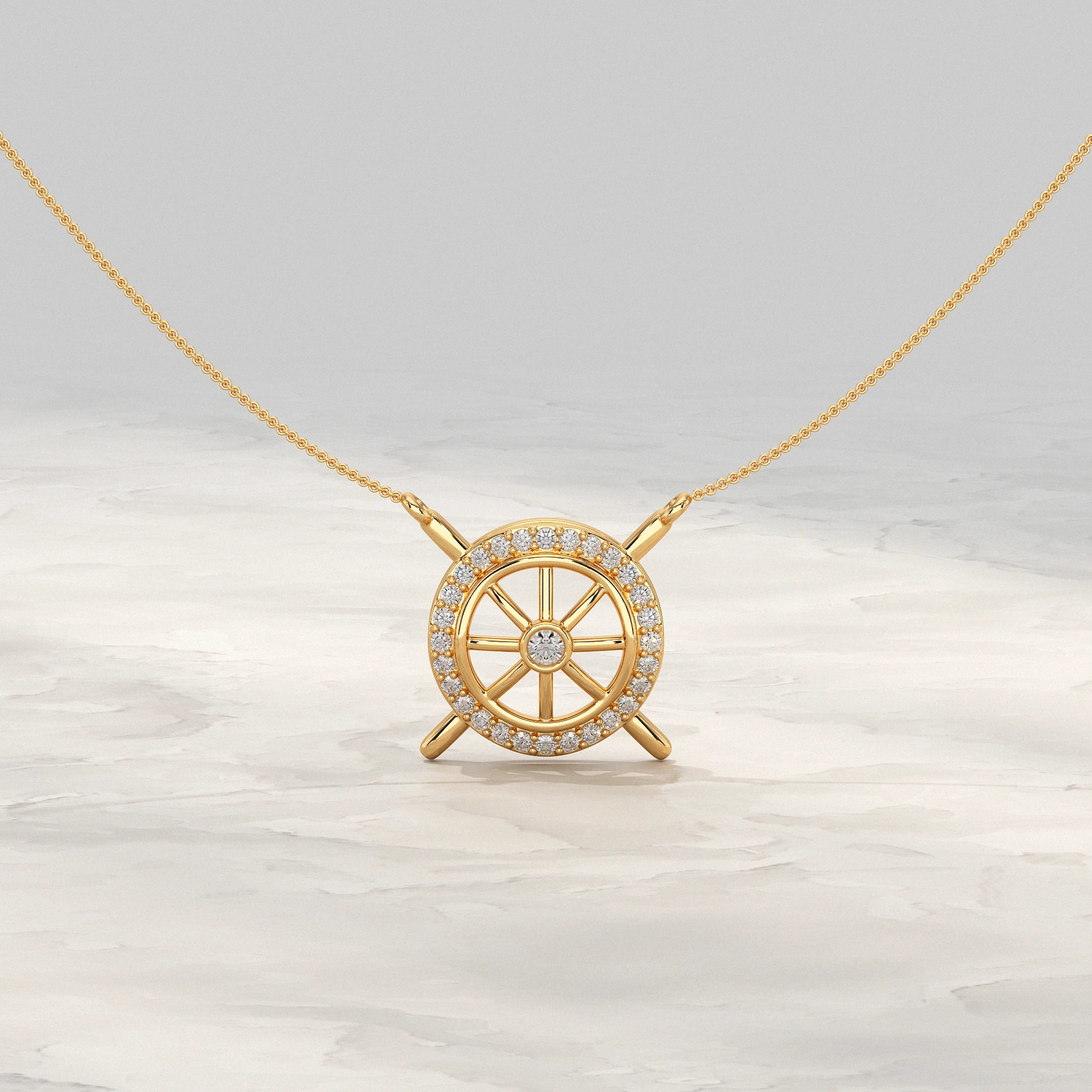 Open Circle Lab Diamond Necklace Pendant