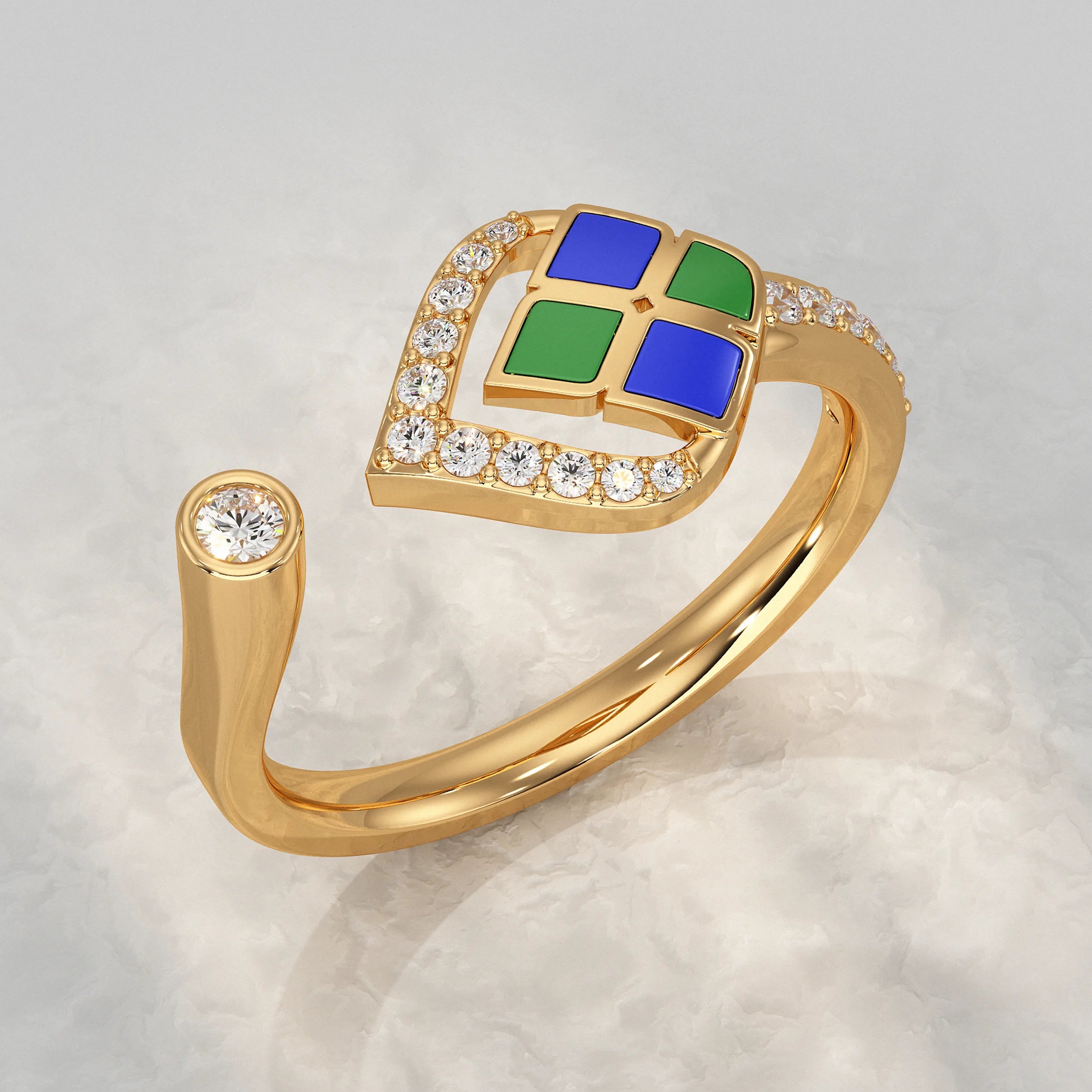 Unique Style Enamel Open Cuff Ring Rings