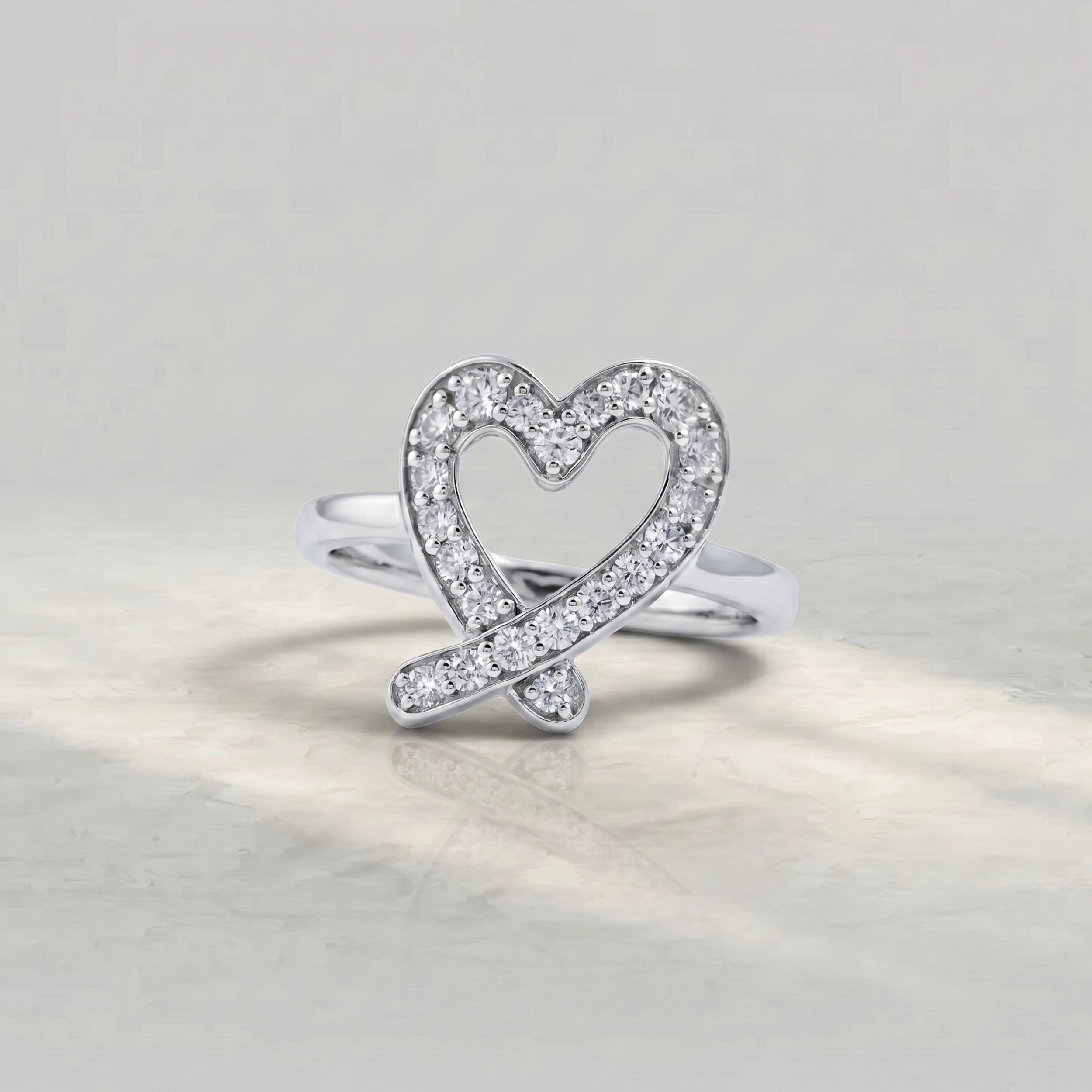 Heart Cut Lab Diamond Open Ring Rings