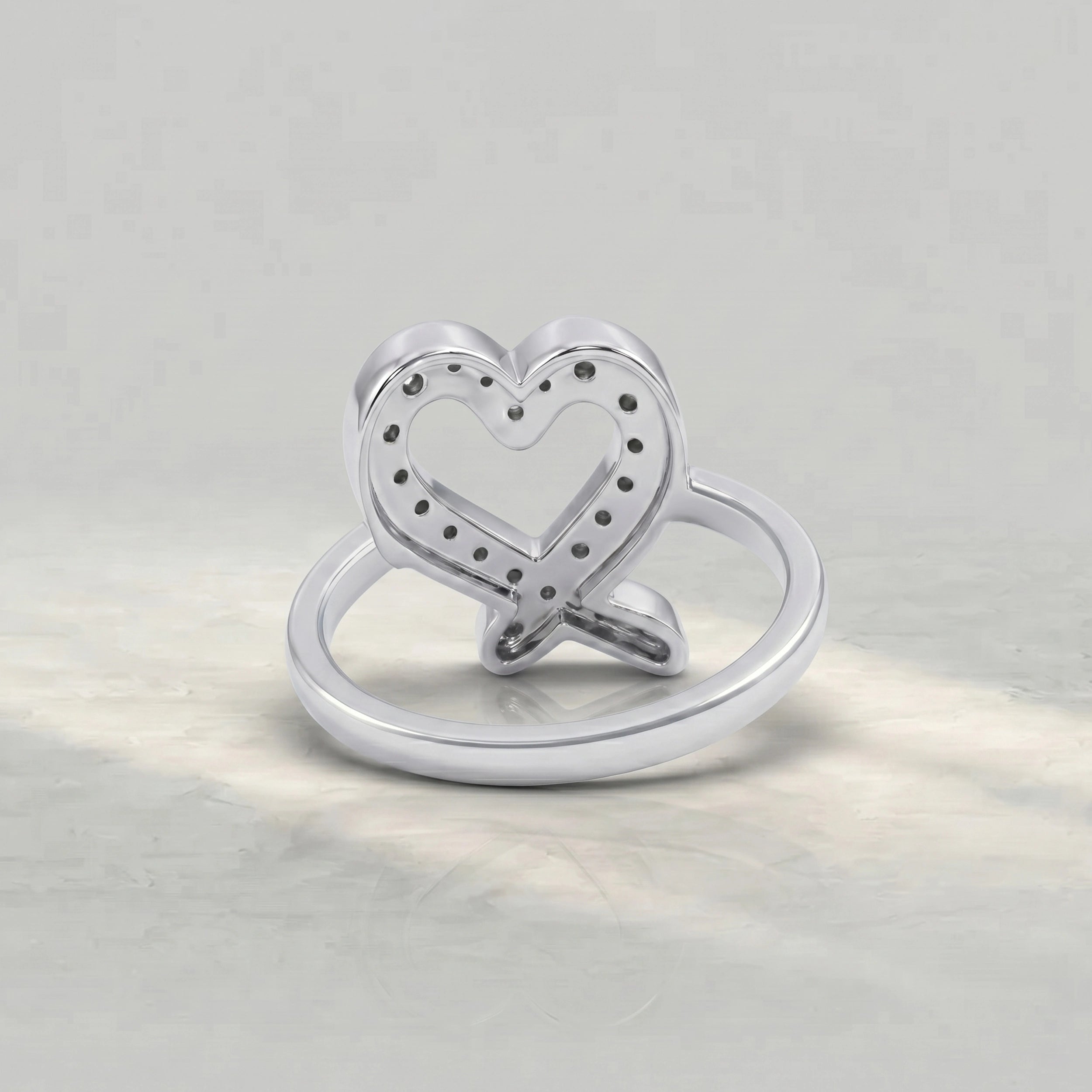 Heart Cut Lab Diamond Open Ring Rings
